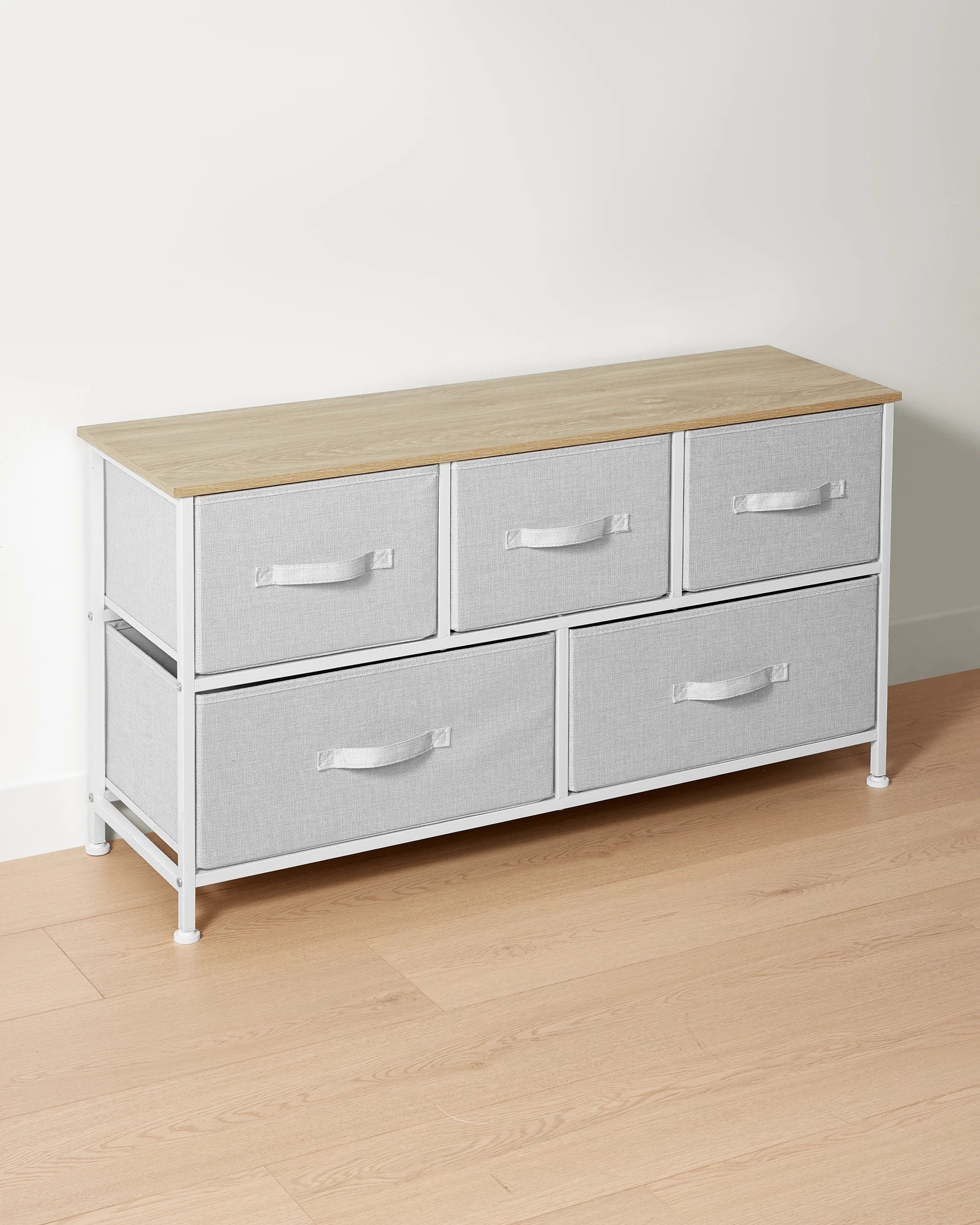 2 Linen Look 5 Drawer Chest - Beige, 2 of 7
