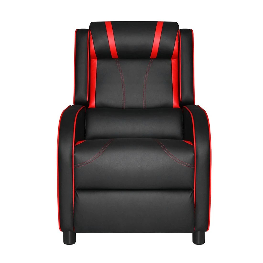 4 Artiss Recliner Chair Gaming Chair Leather  Serik - Black, 4 of 8