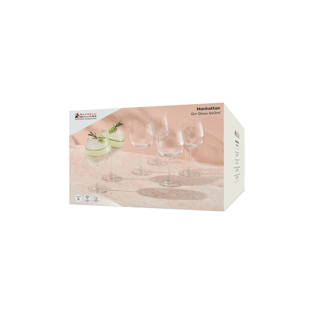 4 Maxwell & Williams 6 Pack Set Manhattan Gin Glasses 640ml Bar Glassware
 - Plain, 4 of 4