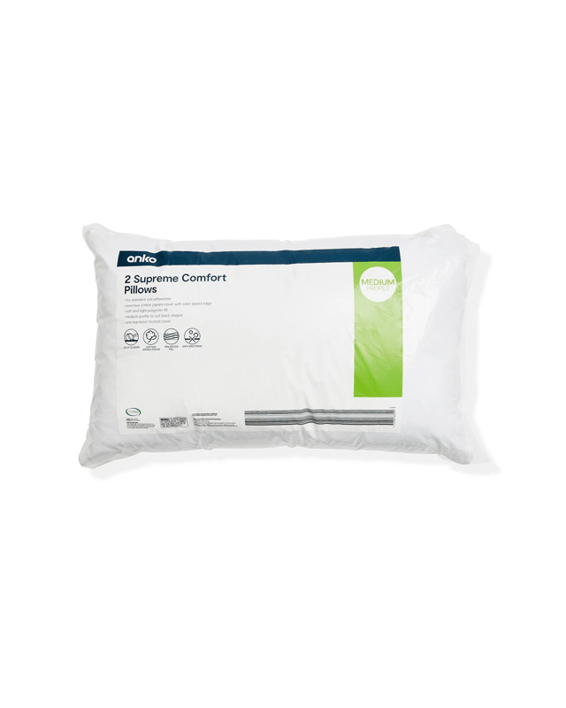 2 Pack Supreme Comfort Pillows - Medium Profile, W