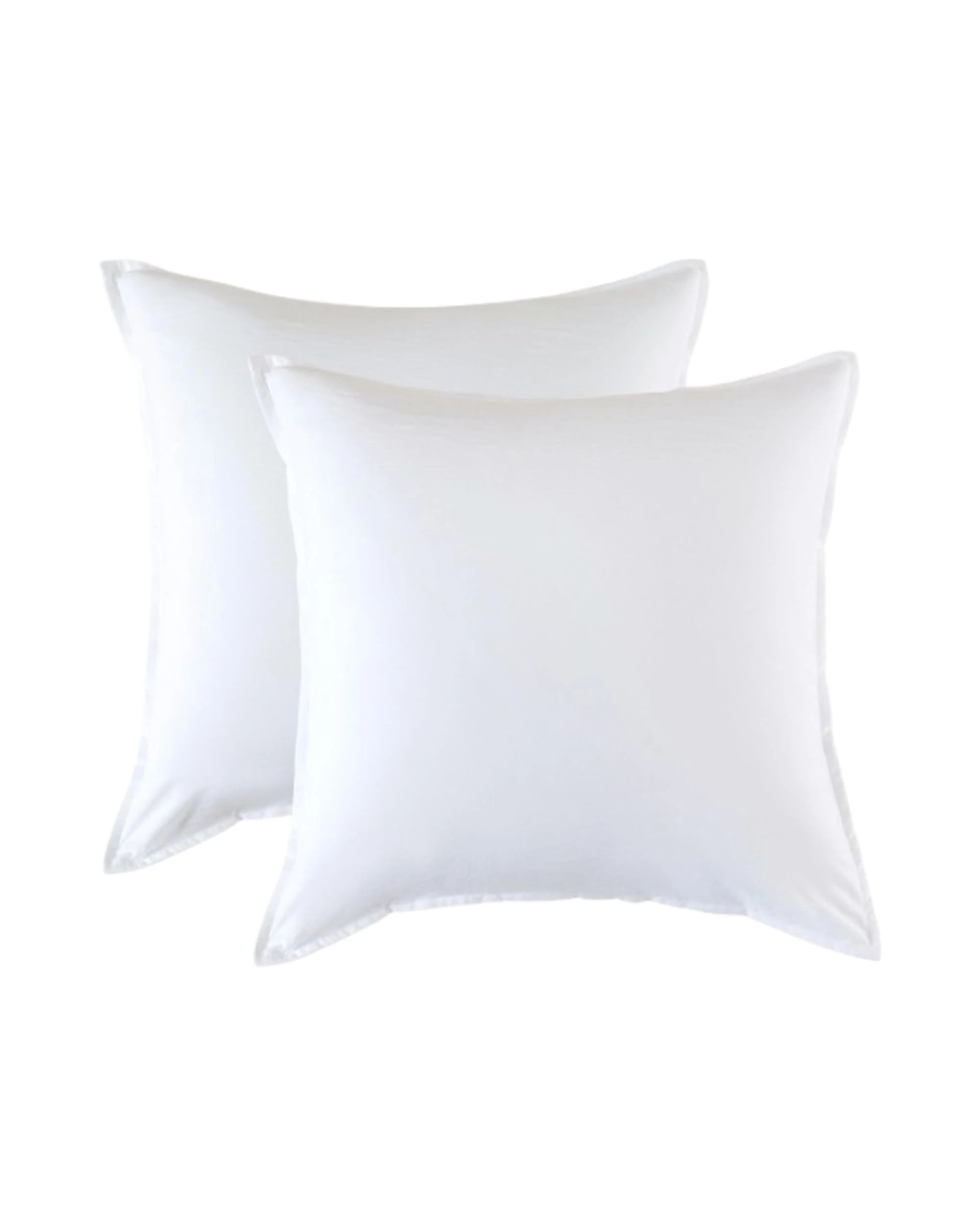 1 CleverPolly 2-Pack Vintage Washed Microfibre European Pillowcases - White, 1 of 4