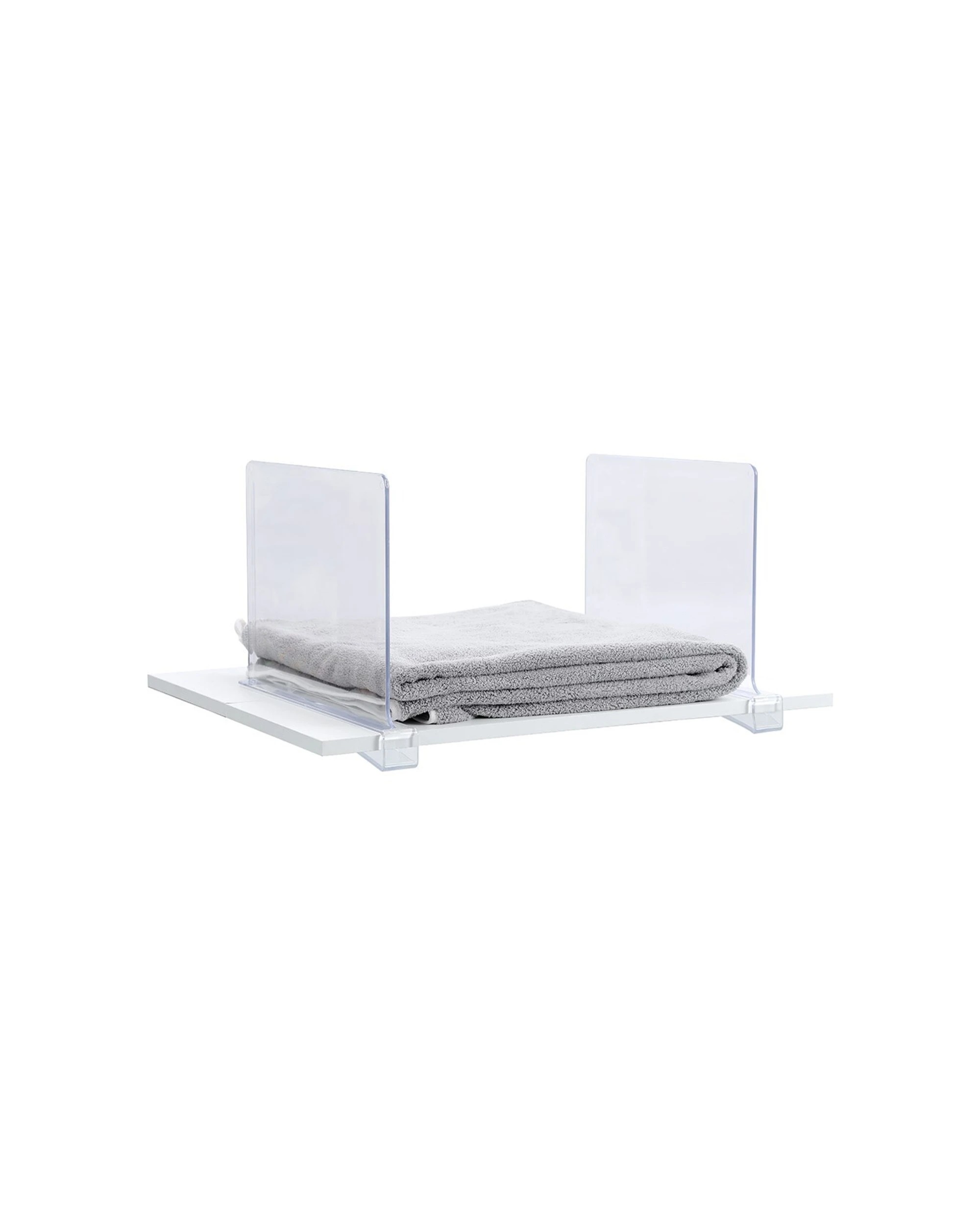 1 Boxsweden 2pc Crystal Shelf Adjustable Divider Organiser Durable 28cm - Clear, 1 of 7