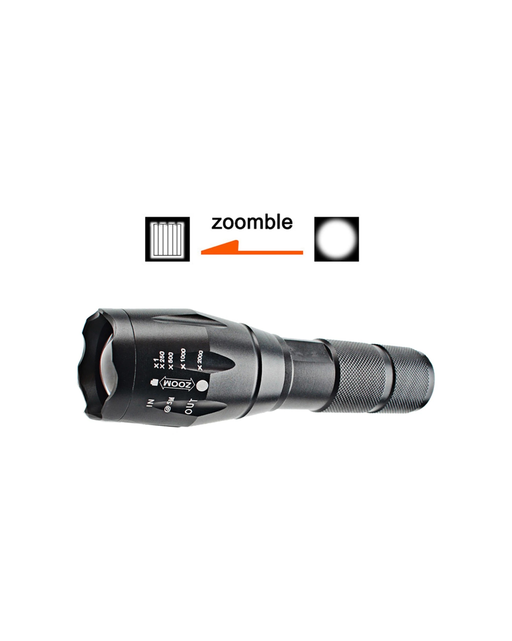 5 Sansai Tactical Grade Ultra Bright Camping Hiking Outdoors Battery LED Torch - Black, 5 of 5