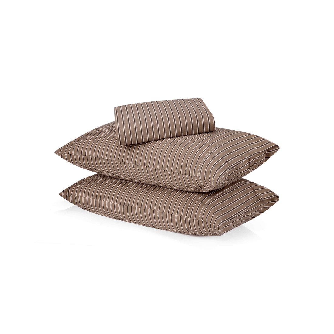 1 250 Thread Count Stripe Cotton Sheet Set - Double Bed, Mocha, 1 of 7