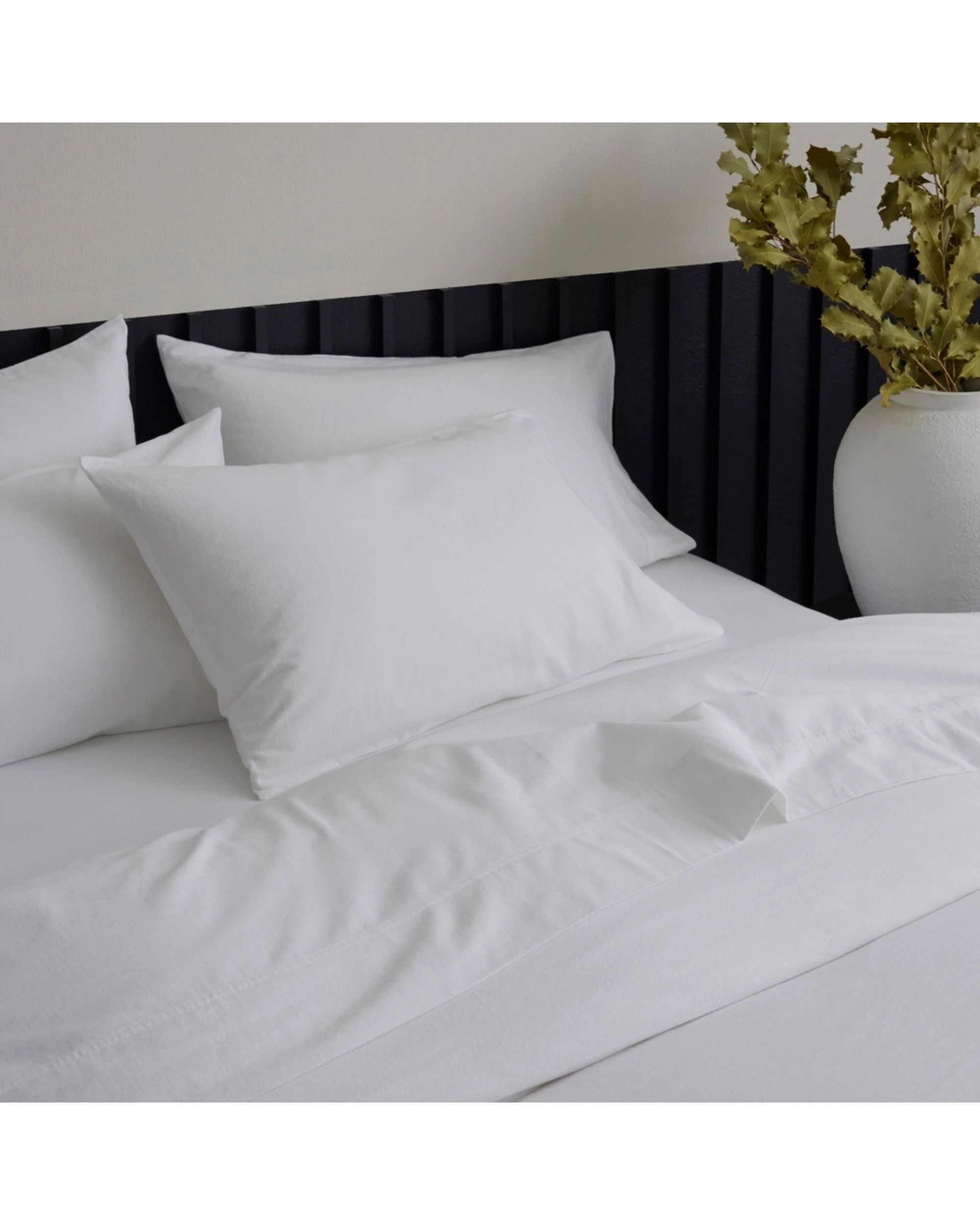 4 Bedding Co Organic Cotton Flannelette Quilt Cover Set - Queen Bed - White, 4 of 5