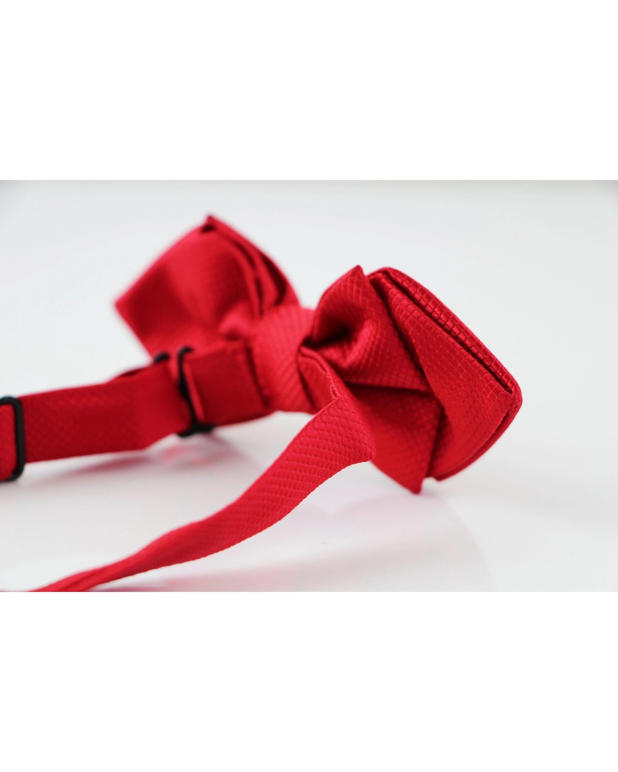 2 Zasel Mens Red Diamond Shaped Checkered Bow Tie - Red, 2 of 4