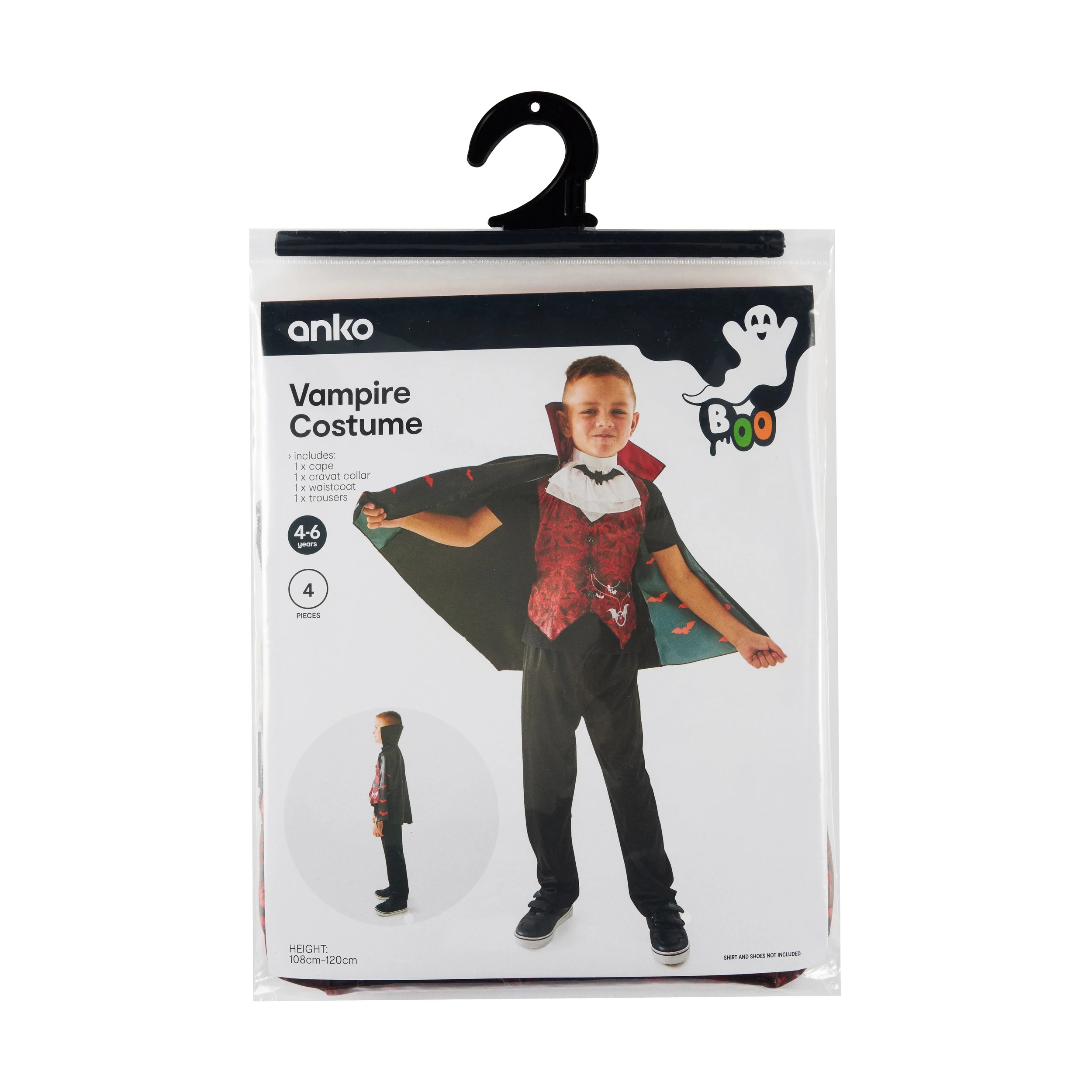 9 4 Piece Vampire Costume - Ages 4-6, 9 of 10