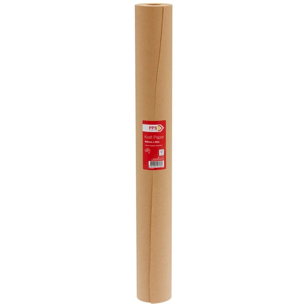 1 PPS Kraft Paper Roll 600mm x 50m, 1 of 2