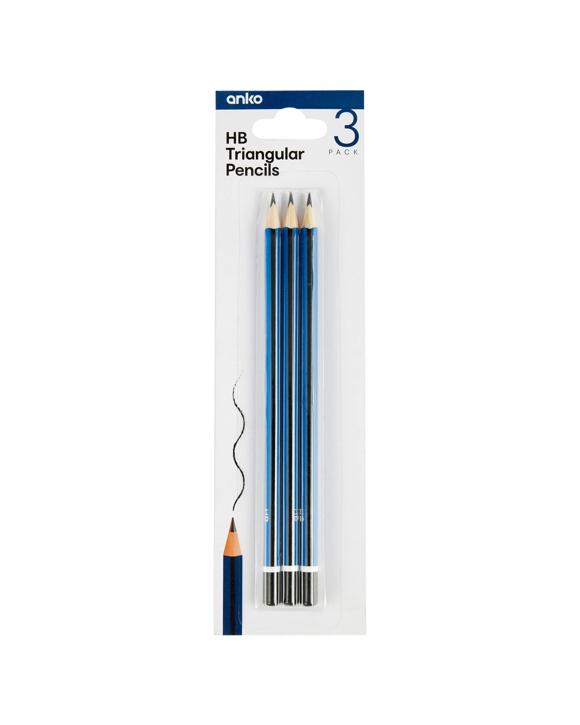 3 Pack HB Triangular Pencils