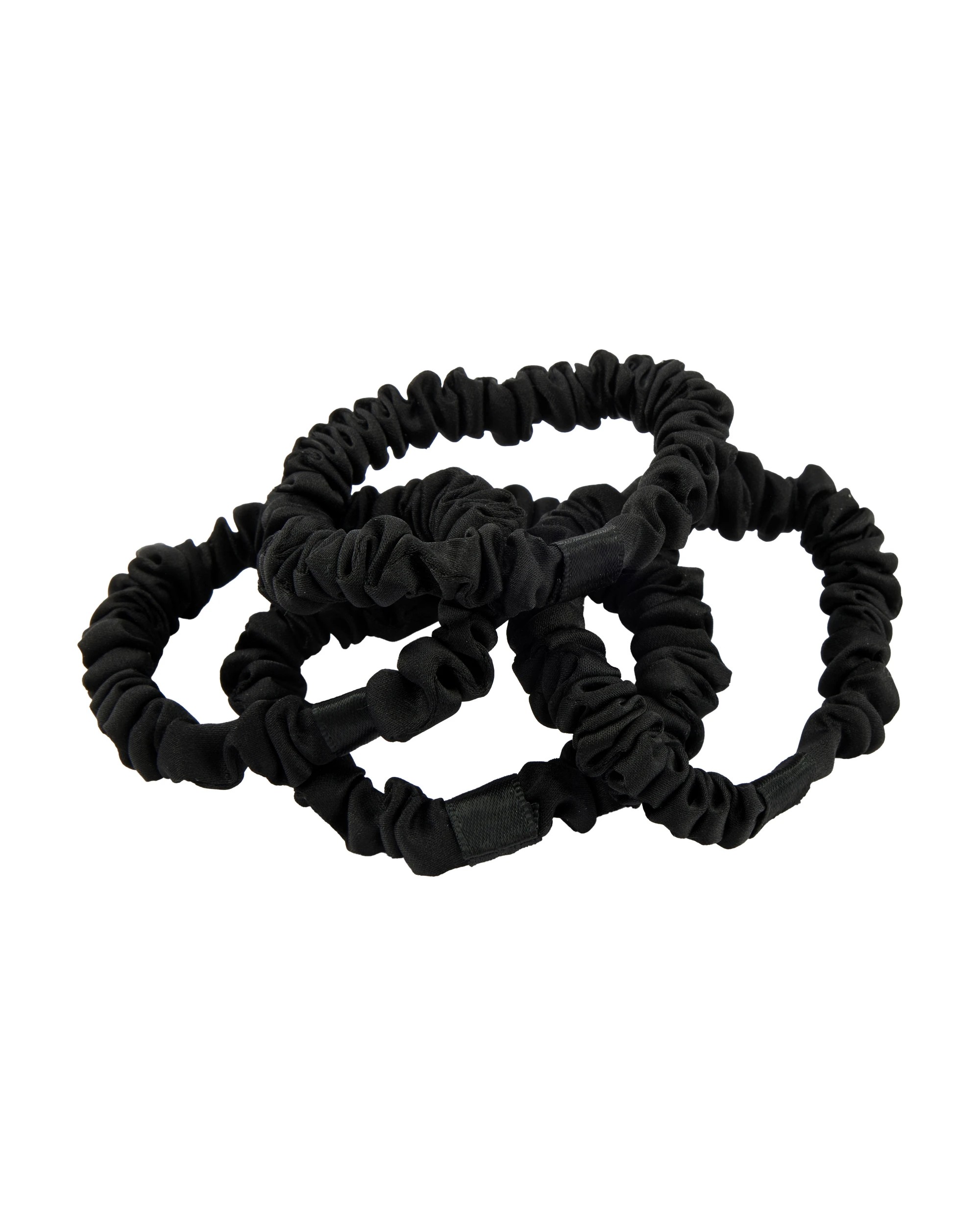4 OXX Haircare 4 Piece Ruched Hair Elastics - Black, 4 of 4