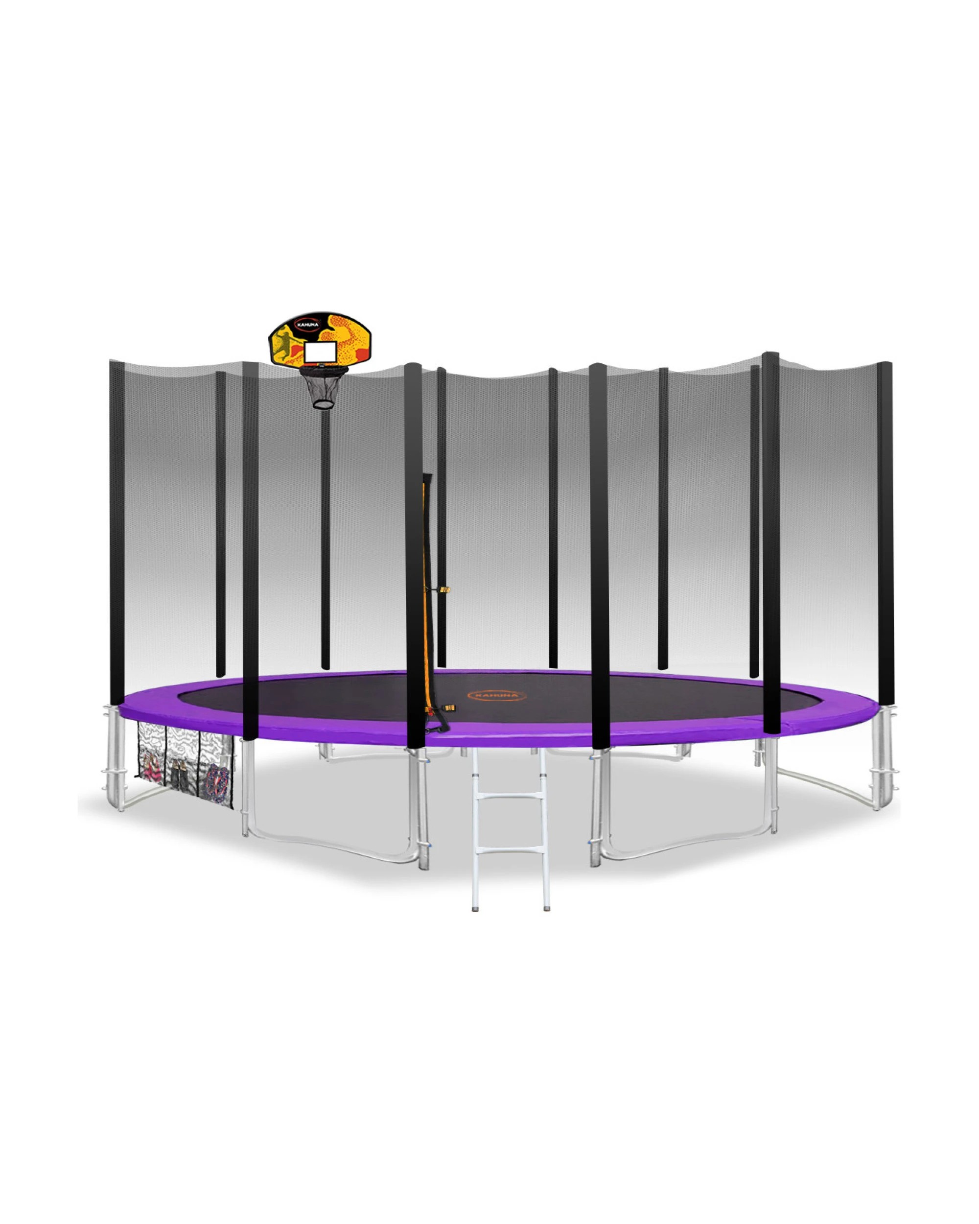 1 Blizzard 14ft Trampoline with Basketball Set Purple, 1 of 7