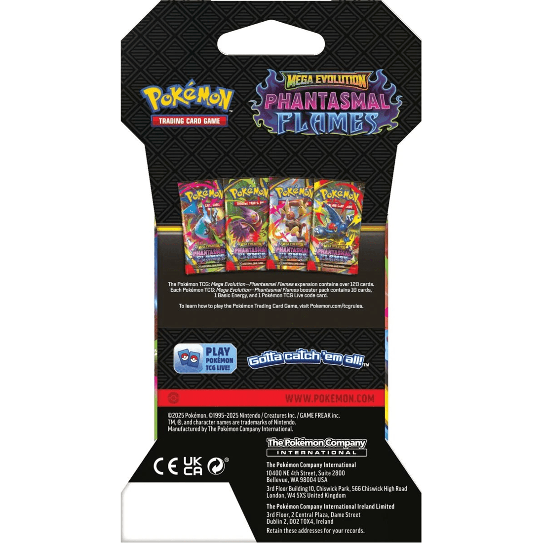 6 Pokemon Trading Card Game: Mega Evolution - Phantasmal Flames Blisters - Assorted, 6 of 6