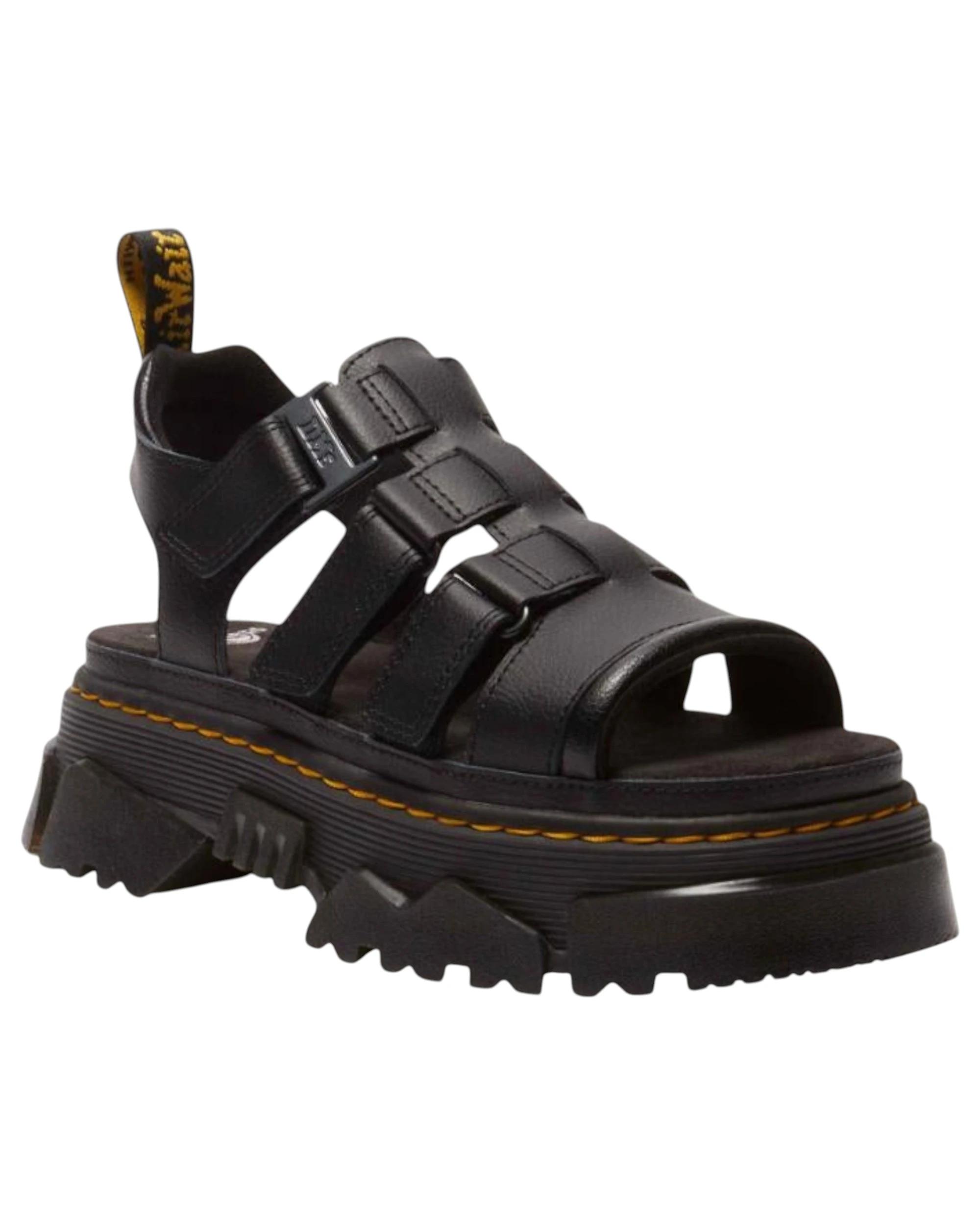 1 Dr. Martens Womens Mattison 3 Strap Athena Sandals BLACK ATHENA, 1 of 9