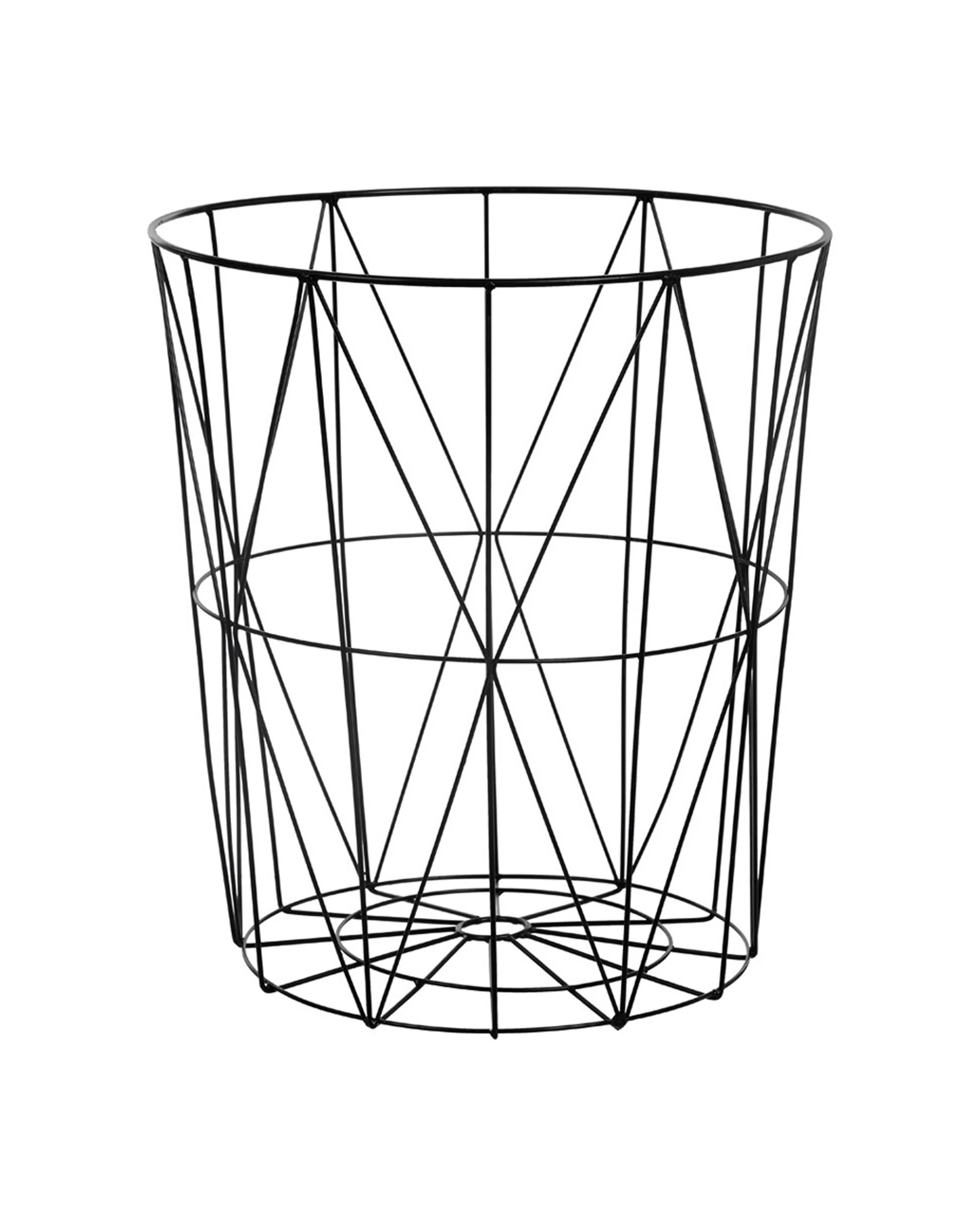 1 Boxsweden Toska Metal Wire Storage Basket 39x43cm - Durable Home Organisation Basket - Black, 1 of 3