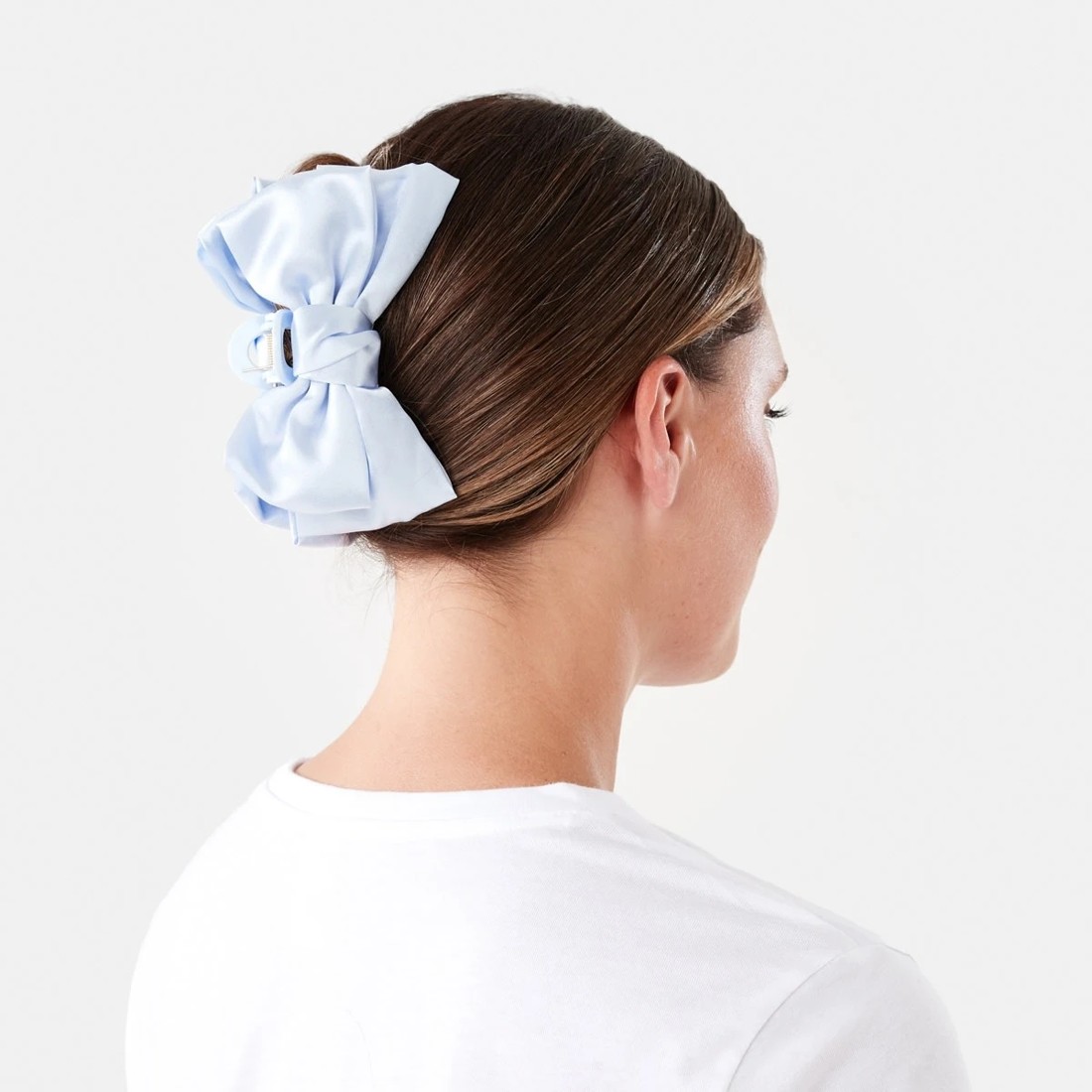 3 Blue Fabric Bow Claw Hair Clip, 3 of 4