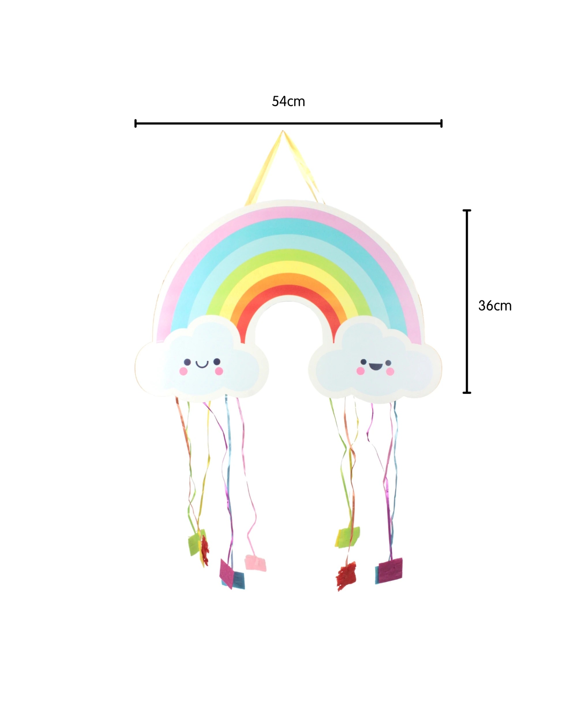 3 Party Maker Smiley Rainbow Clouds Bag Style Pull String Pinata, 3 of 4