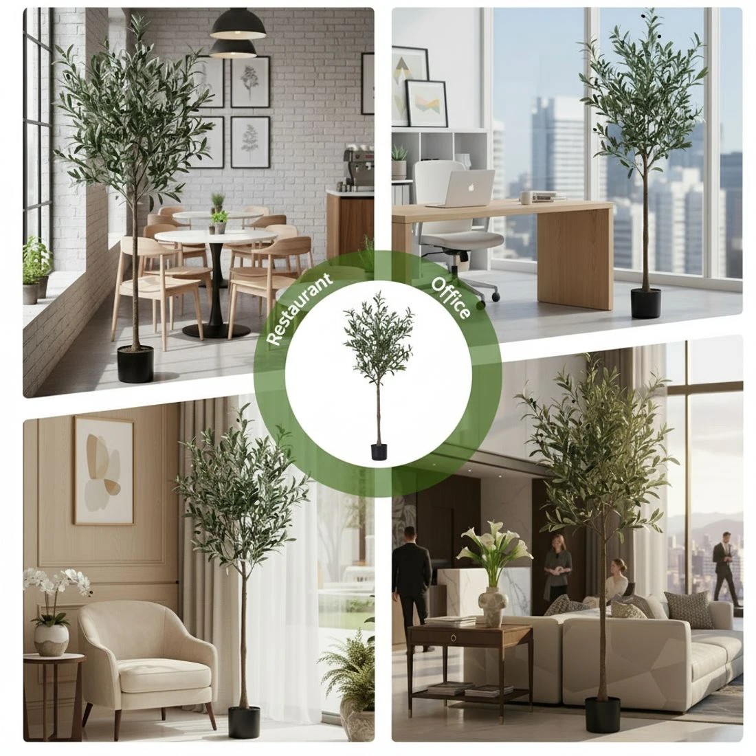 7 Artiss 155cm Artificial Olive Tree Faux Trees Indoor Decor Artificial Plants Lifelike Plant - Green, 7 of 9