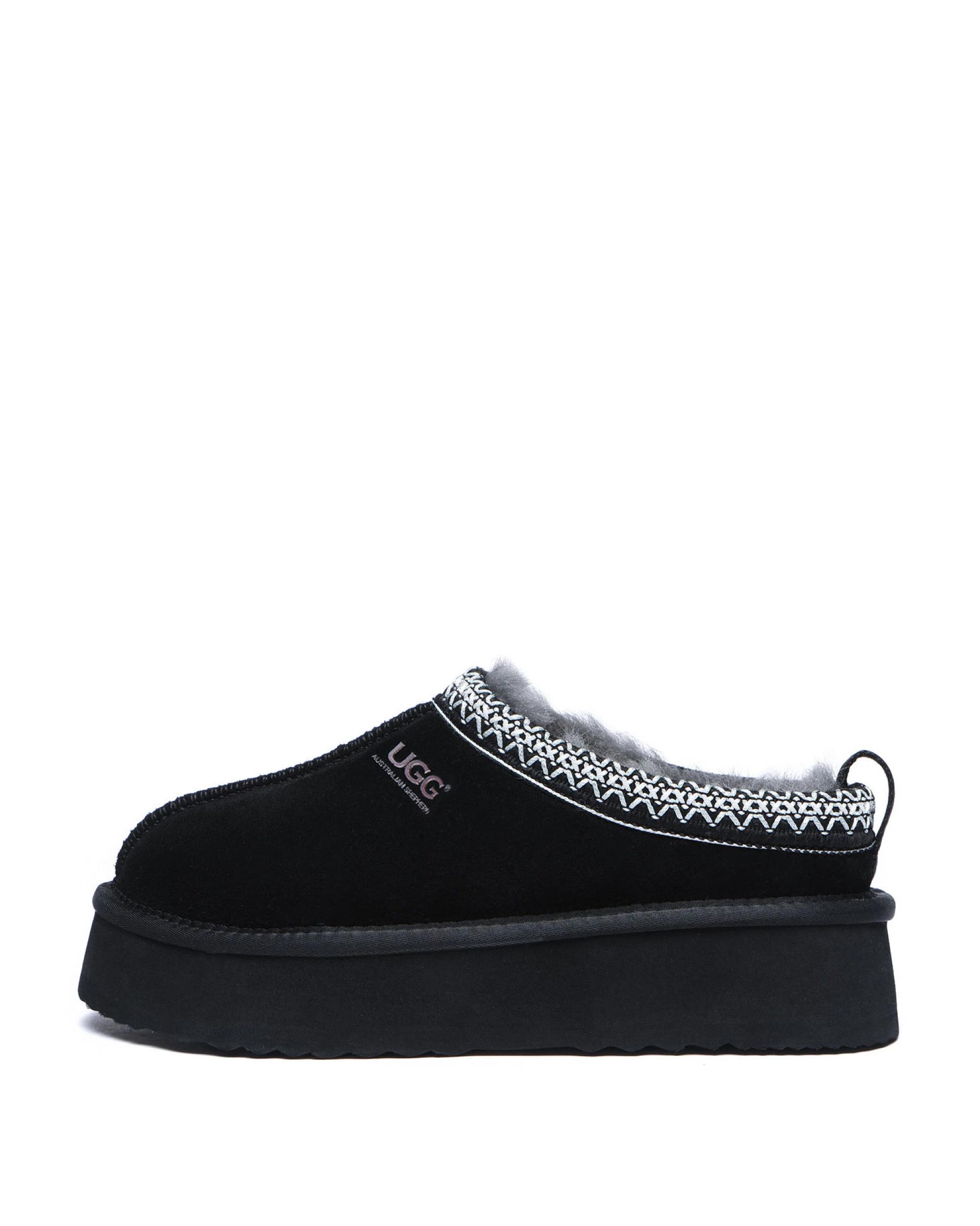 4 Australian Shepherd UGG Unisex Ventus Cow Suede Platform BLACK, 4 of 5