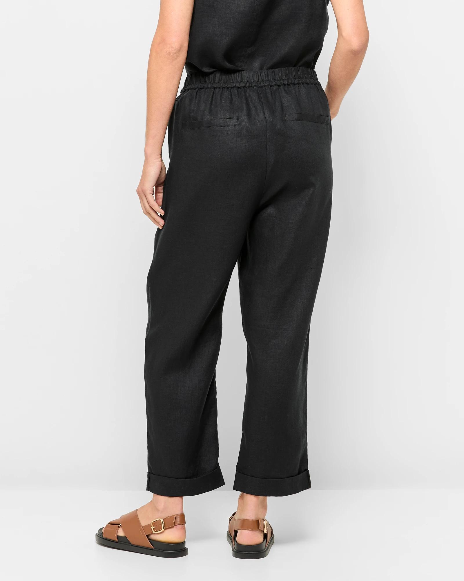 4 Target European Linen Tapered Pants BLACK, 4 of 5