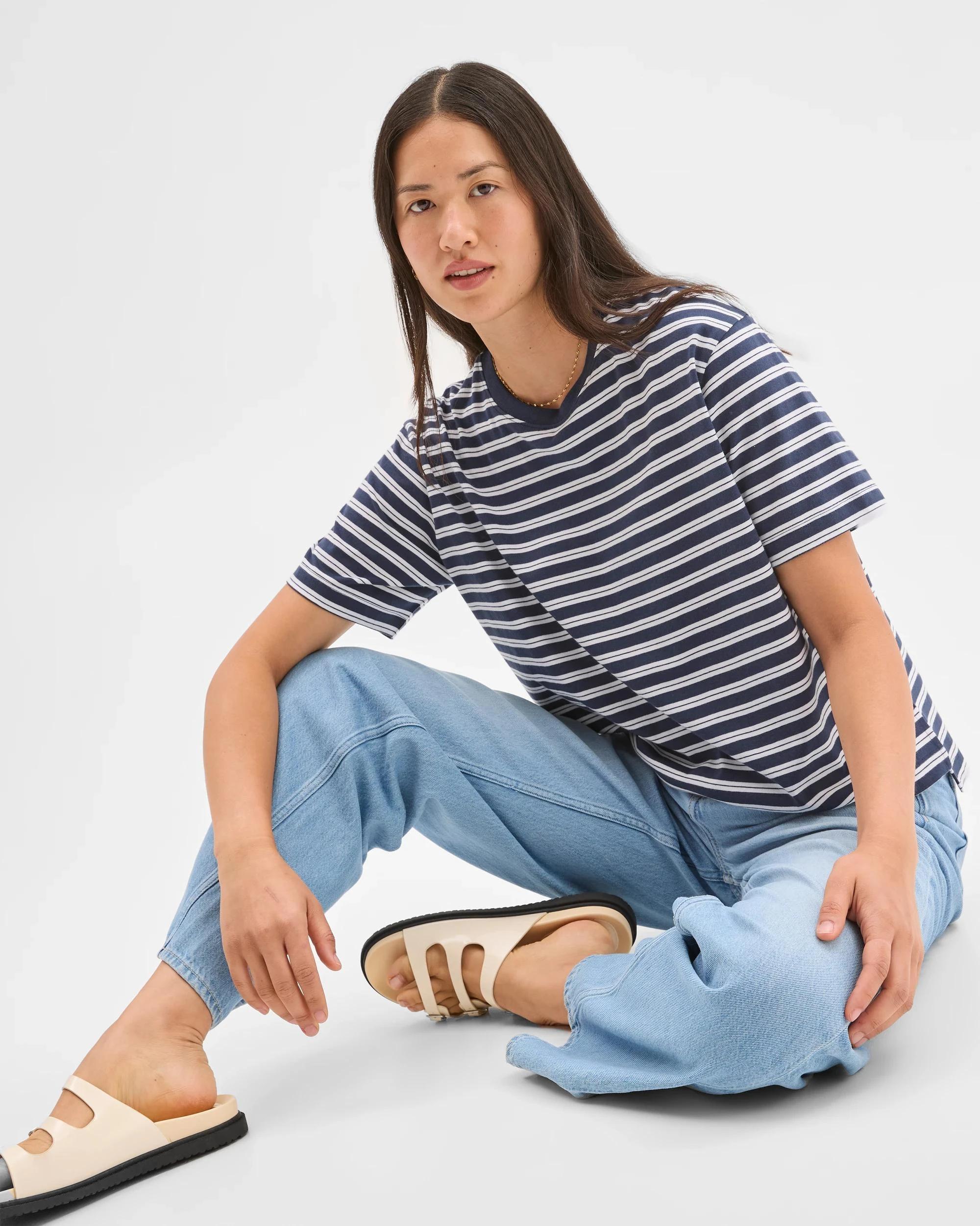 5 Target Australian Cotton Step Hem Boxy Crop T-Shirt NIGHT/CLOUD, 5 of 5