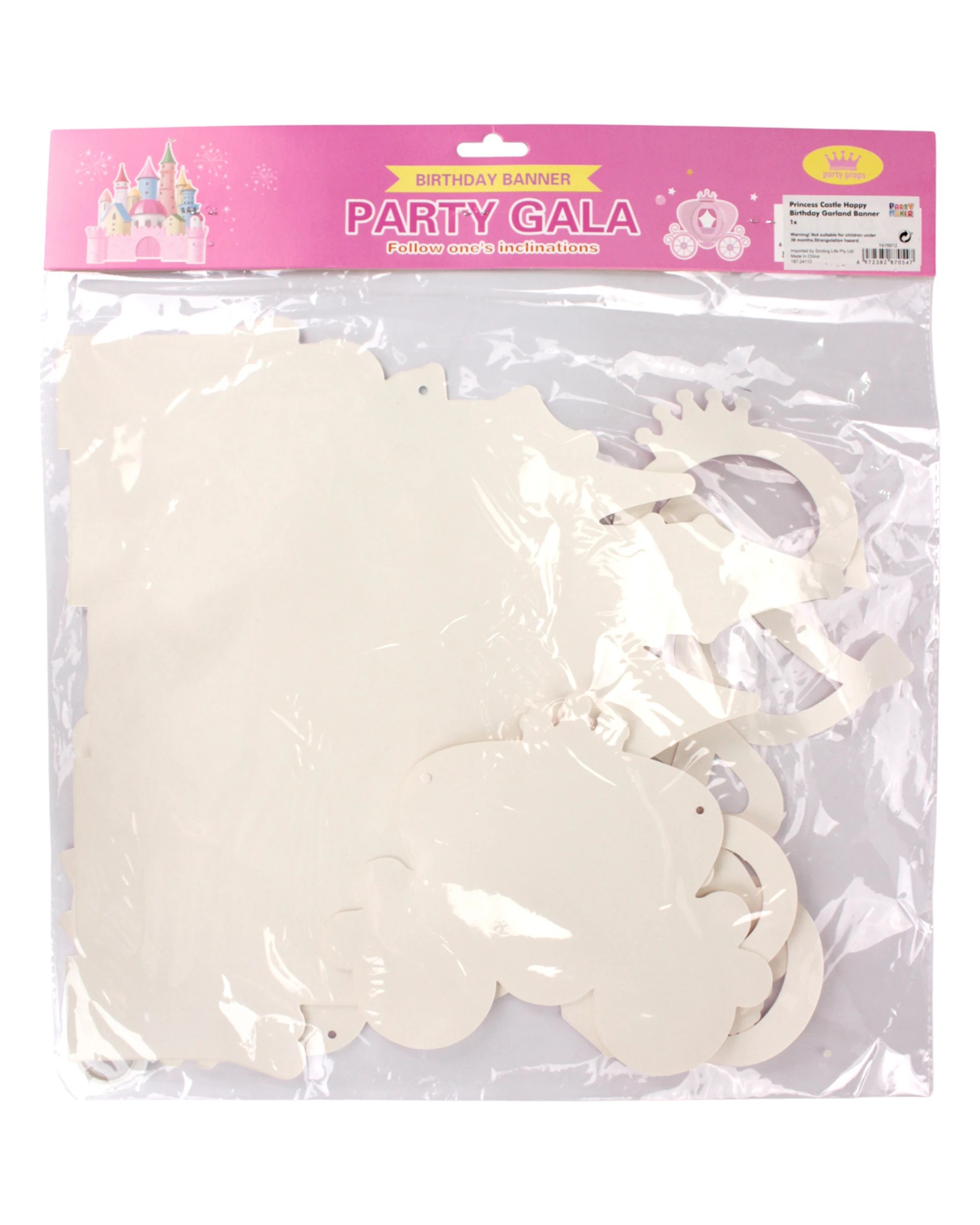 3 Party Maker Princess Castle Happy Birthday Garland Banner 3.5m - Pink, 3 of 3