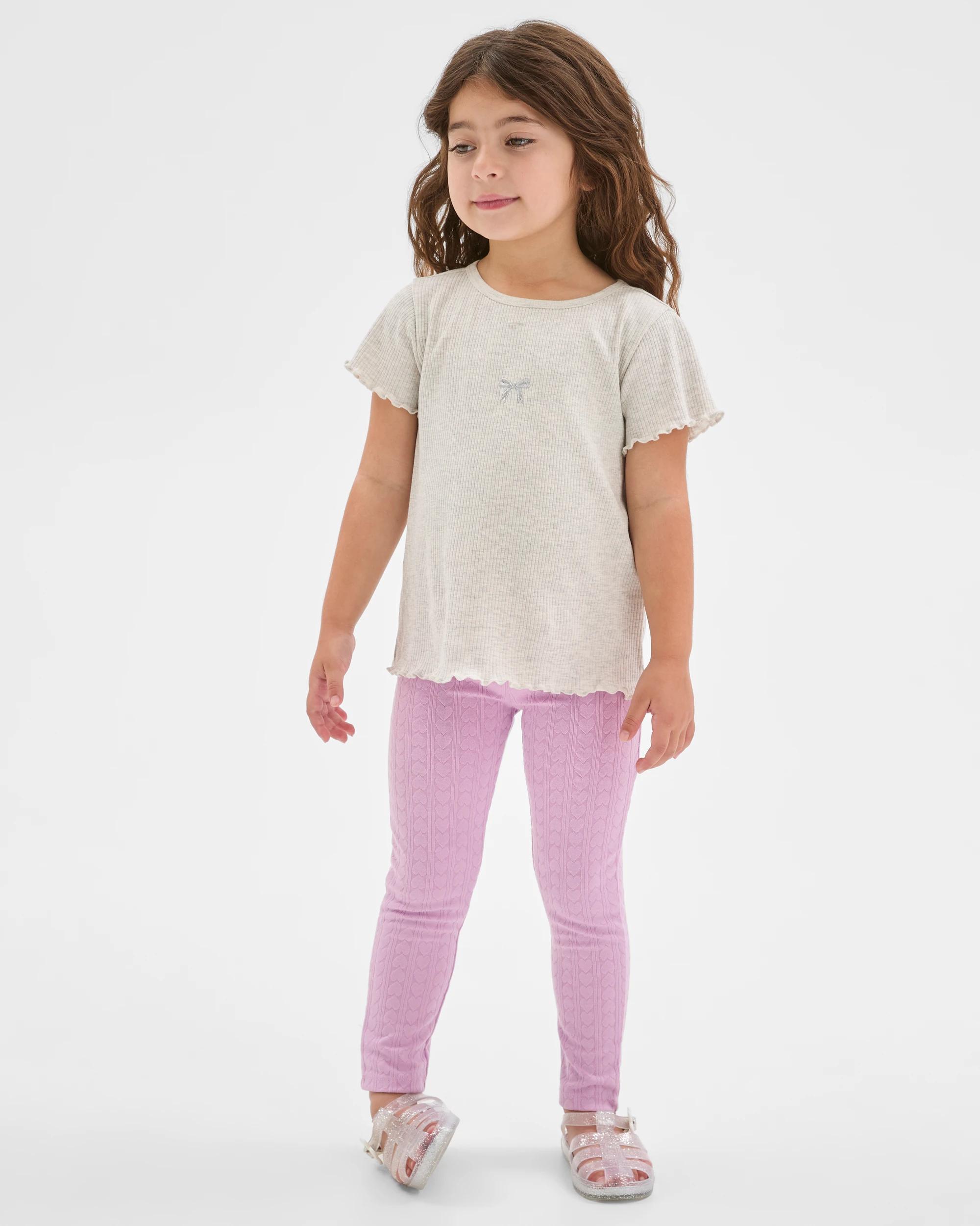 2 Target Kids Heart Core Leggings PURPLE, 2 of 6