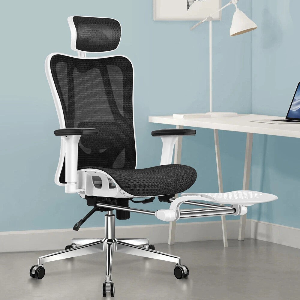 10 Alfordson Gaming Chair Office Massage Seat Racing Footrest Executive - Blue, 10 of 10