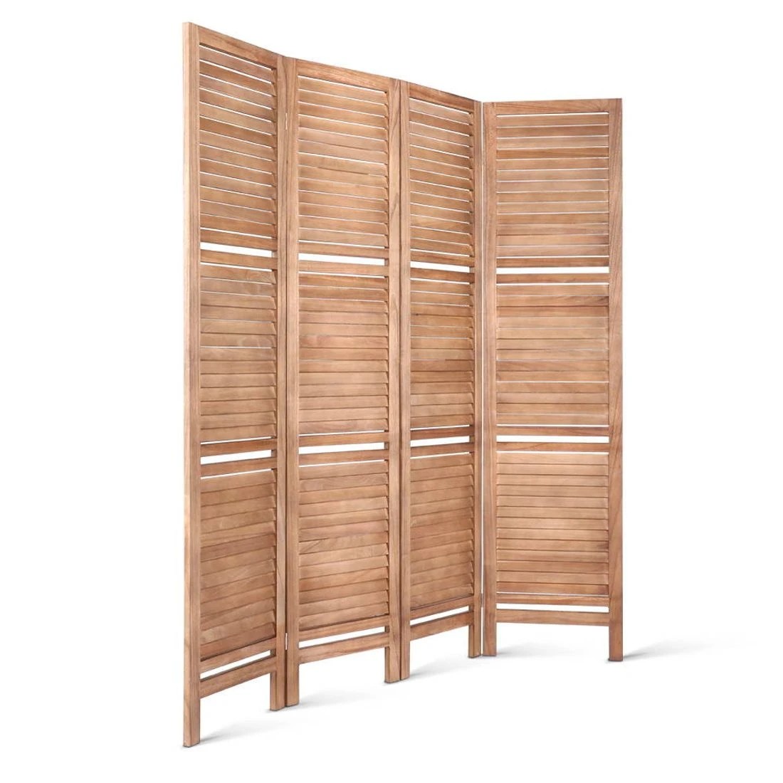 3 Artiss 4 Panel Room Divider Screen 163x170cm Shelf Oak - Brown, 3 of 8