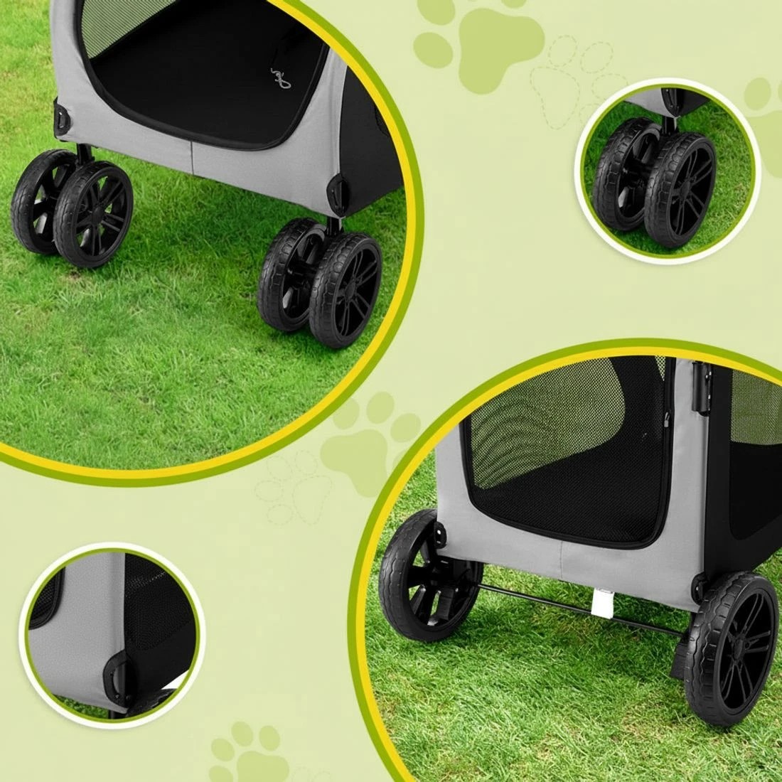 7 i.Pet Pet Stroller Dog Pram Large Carrier - Black, 7 of 7