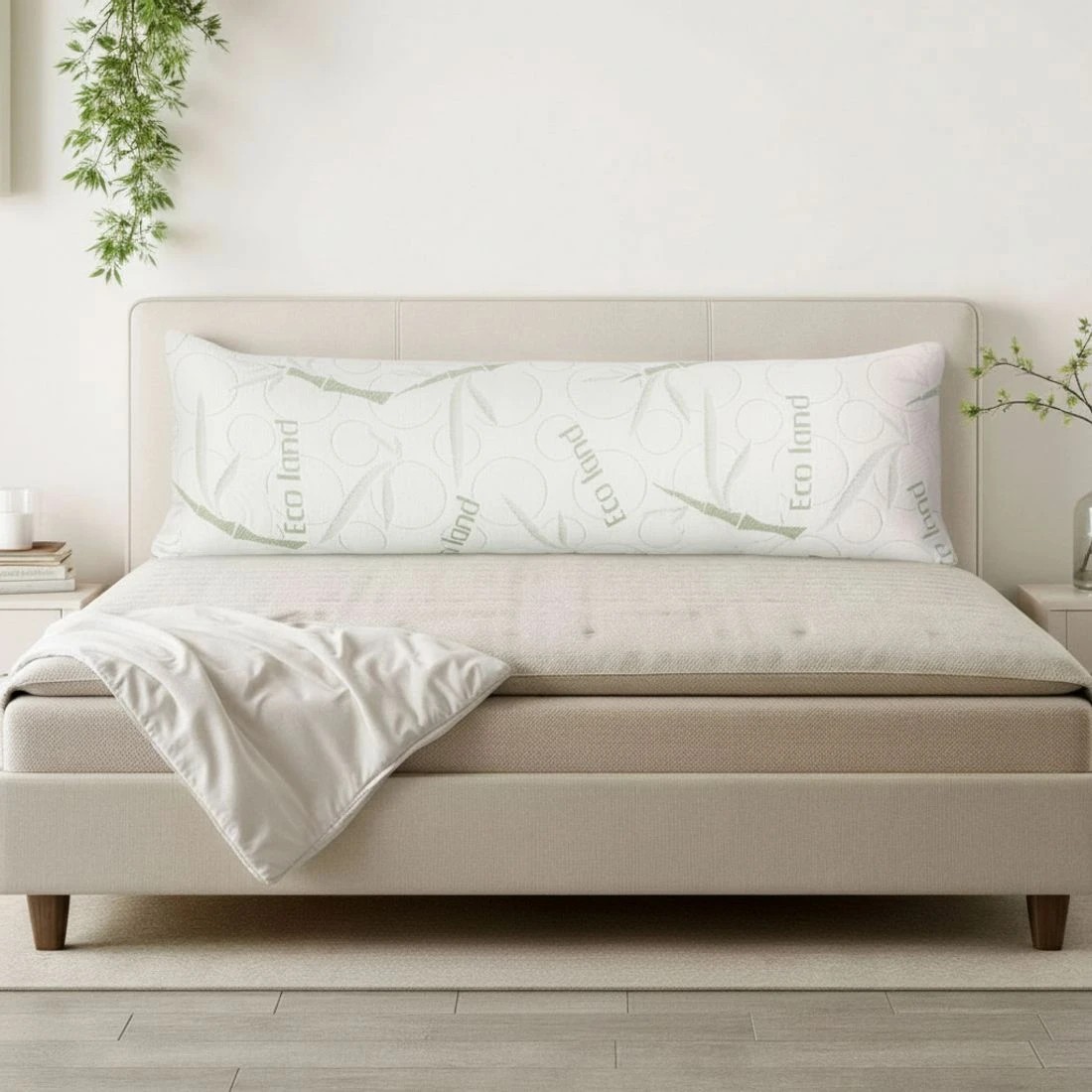 7 Giselle Bedding Body Support Pillow Bamboo Cover Durable Space Saving Modern Decor Easy Assembly Sturdy - White, 7 of 10