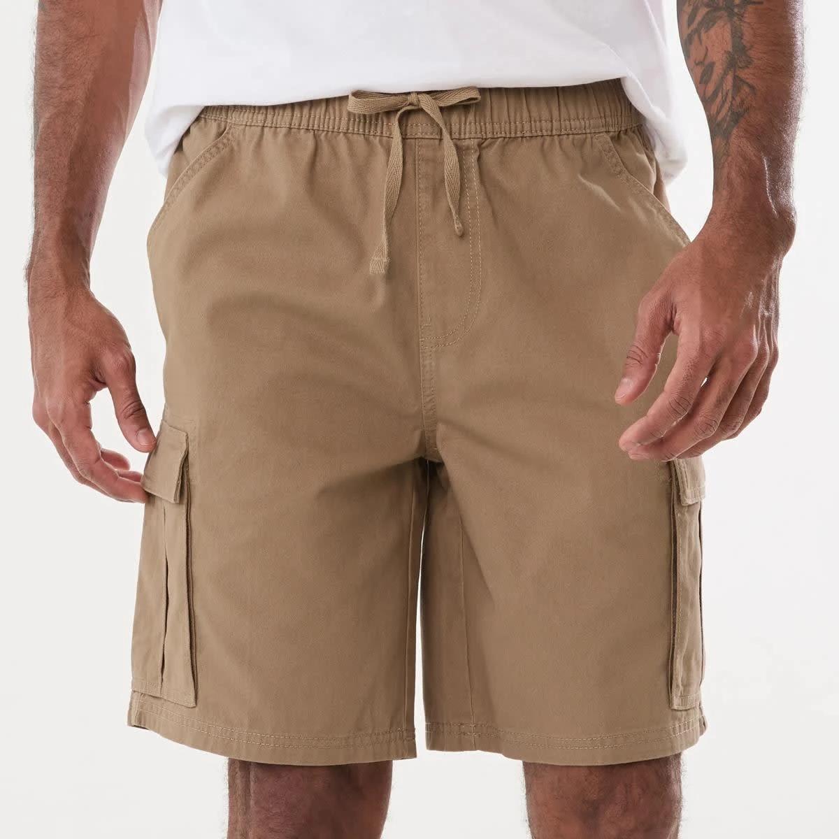1 Elastic Waist Cargo Shorts TANNIN, 1 of 7