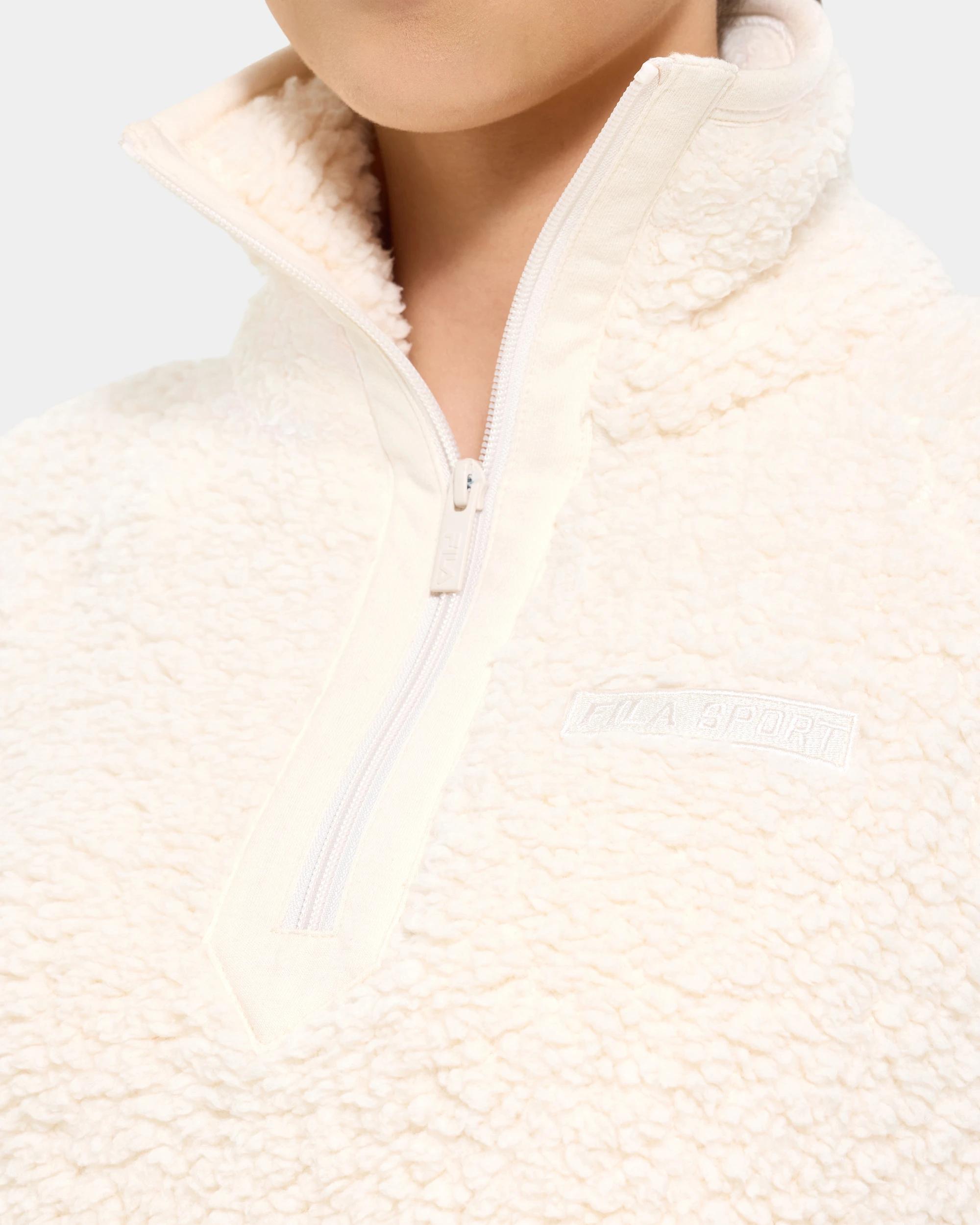 6 Fila Hallie Quarter Zip Teddy Fleece Top MOCHA MOUSE, 6 of 9