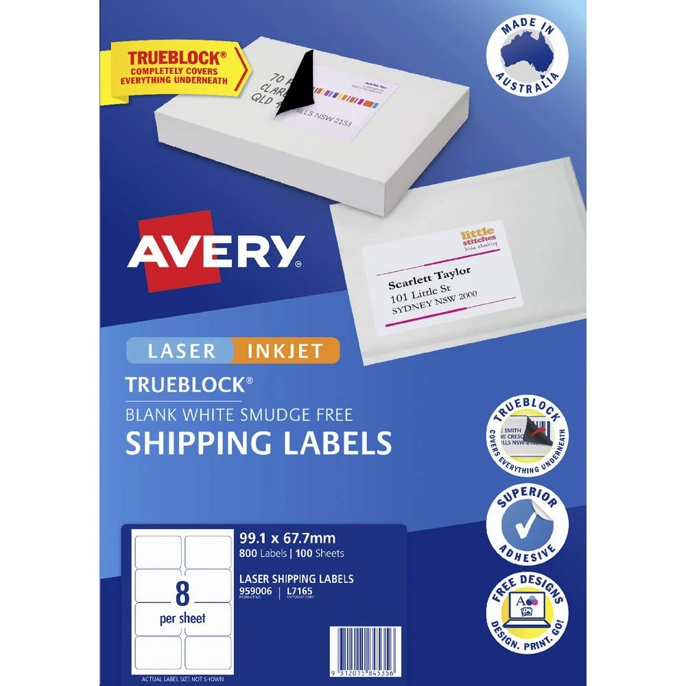 2 Avery 8UP Inkjet Laser Shipping Labels 100 Sheets, 2 of 8