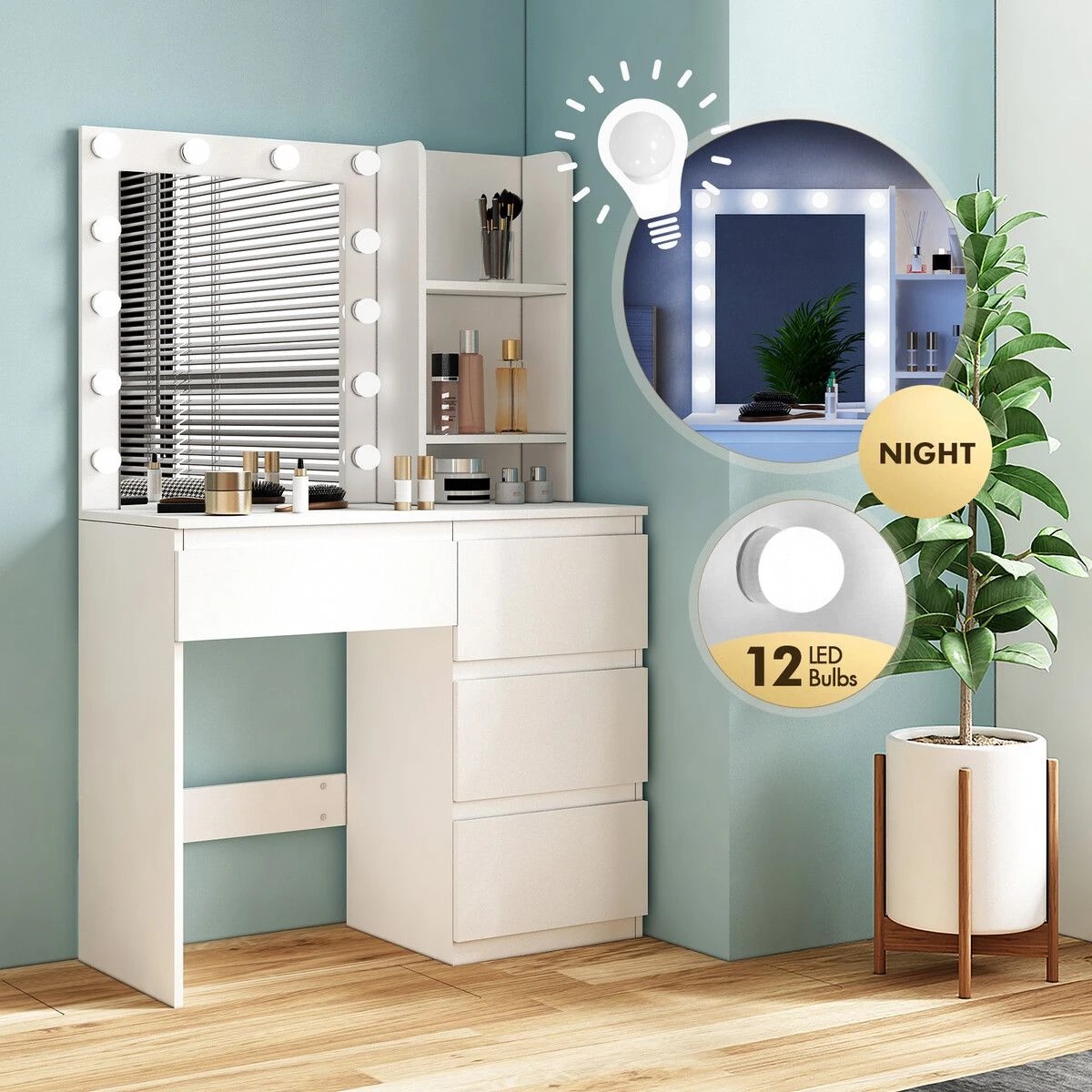 2 Maxkon Dressing Table Lighting Vanity Mirror Dresser, 2 of 6