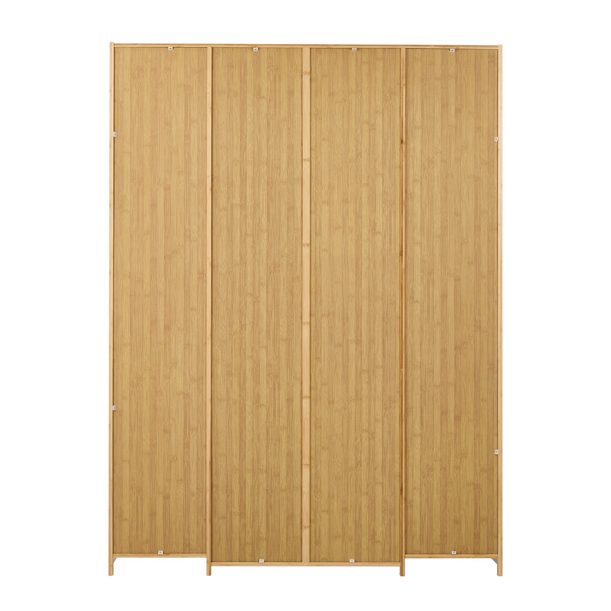 5 Oikiture Wardrobe Clothes Storage Cabinet Large Cupboard 4 Doors 10 Shelves - Natural, 5 of 5