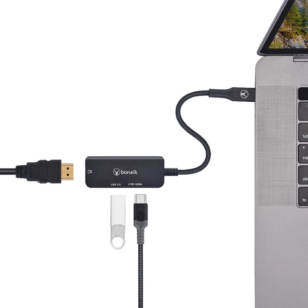 4 Bonelk USB-C 3-in-1 Multiport Hub Black, 4 of 6