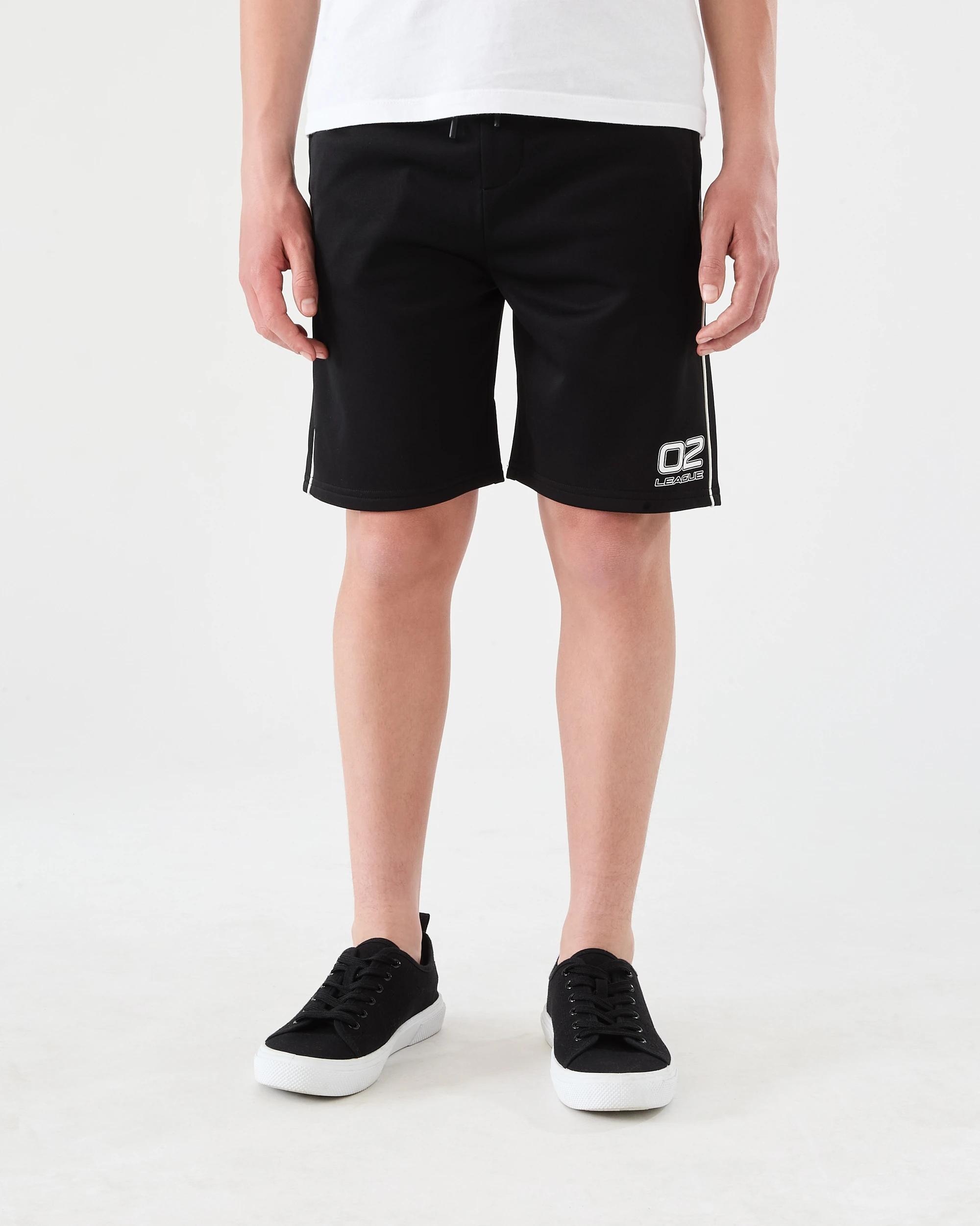 1 Piped Knit Shorts Blk Varsit, 1 of 6