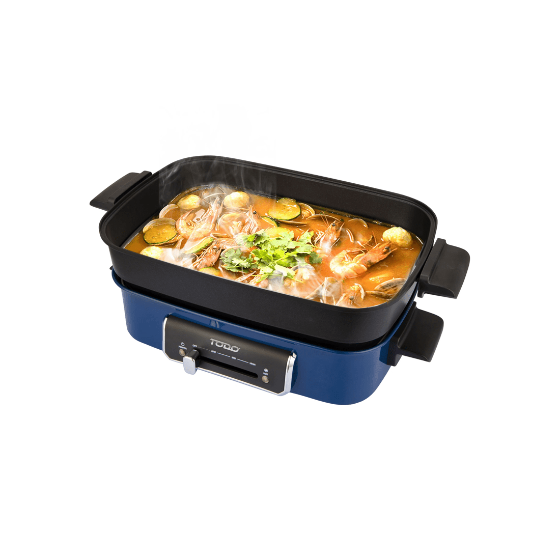 2 TODO 1400W 3-in-1 Electric Multifunction Cooking Pot BBQ Grill Pan Hot Pot, 2 of 9