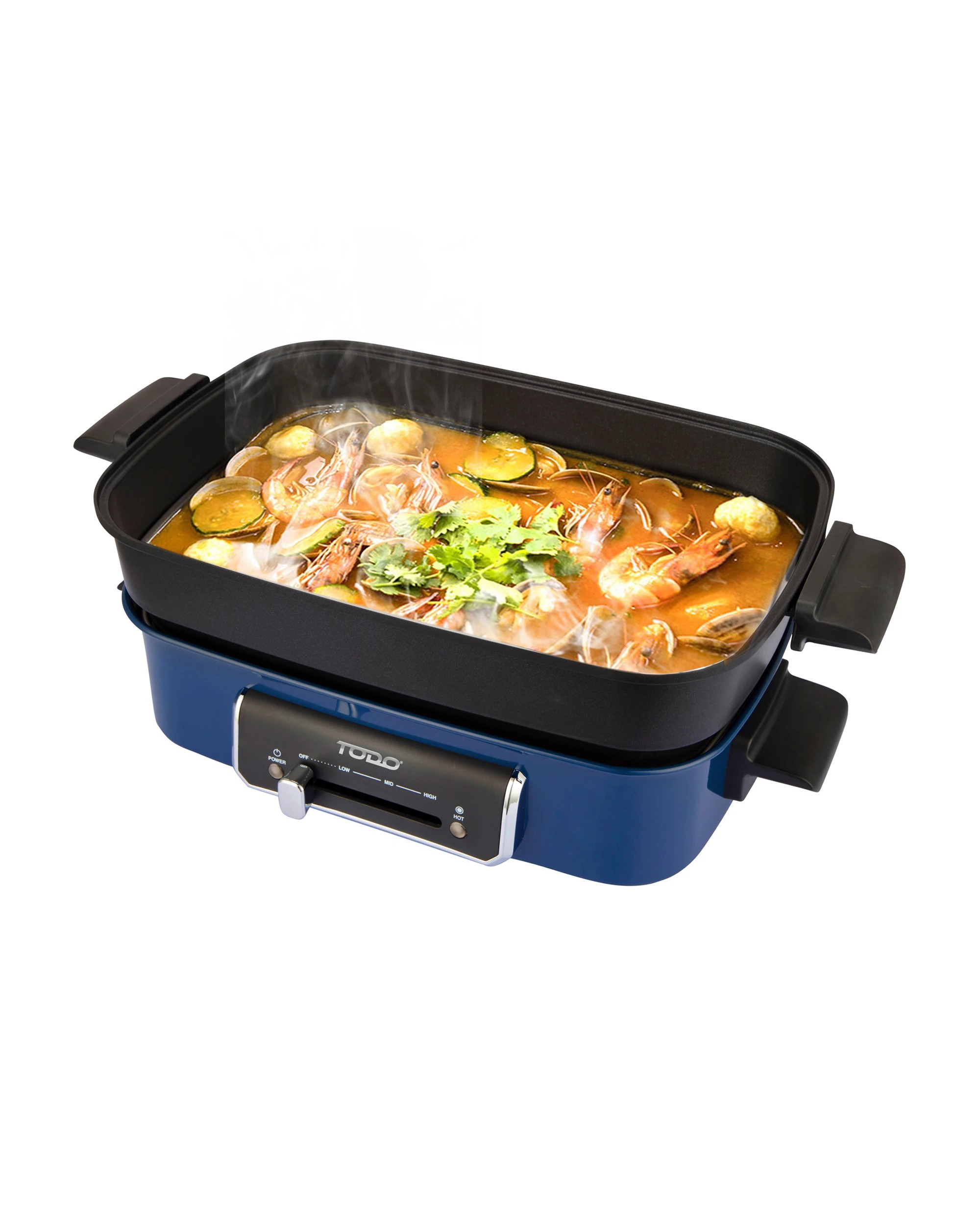 2 TODO 1400W 3-in-1 Electric Multifunction Cooking Pot BBQ Grill Pan Hot Pot, 2 of 9