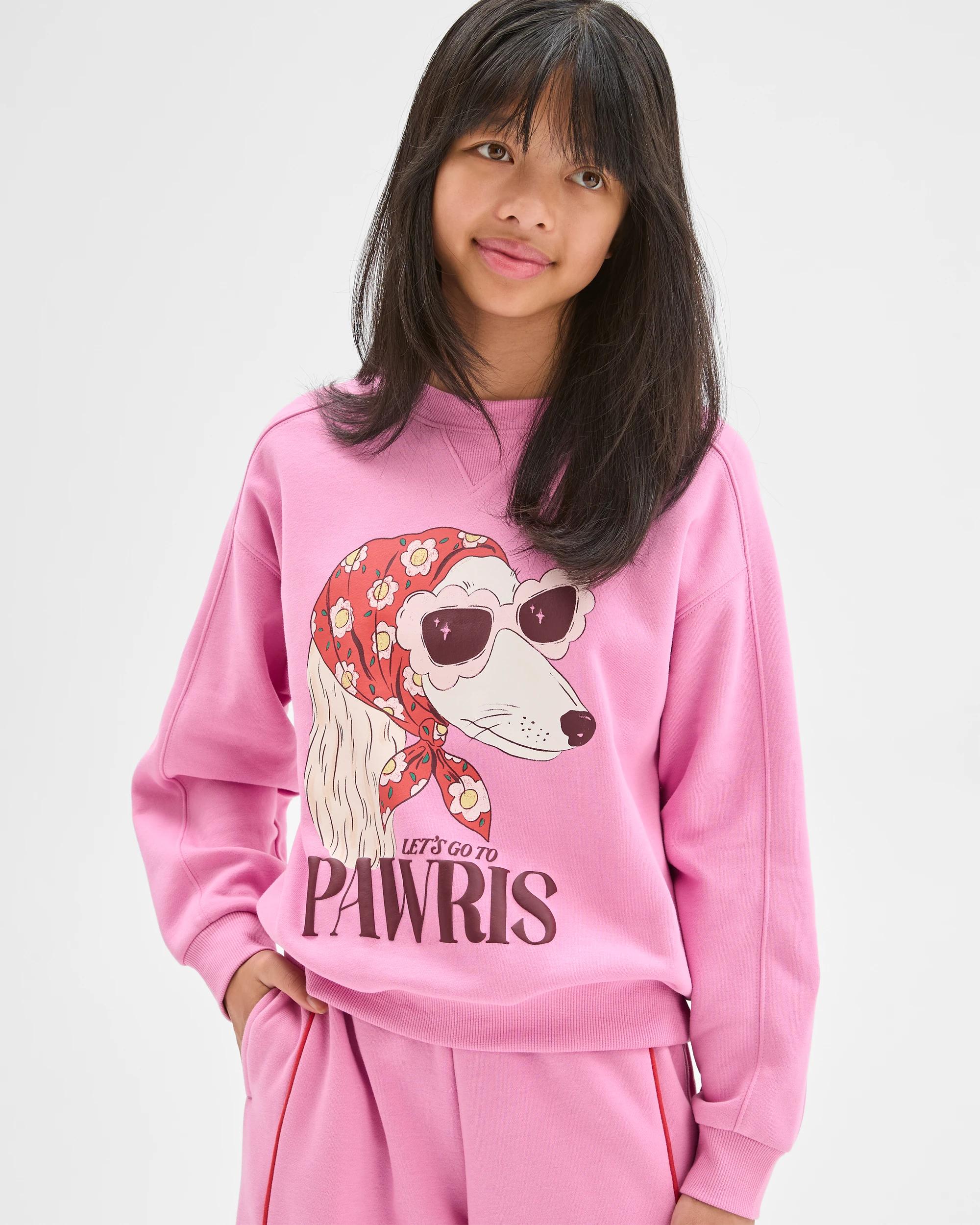 3 Target Kids Australian Cotton Blend Long Sleeve Fleece Top SCARF POOCH PINK, 3 of 7