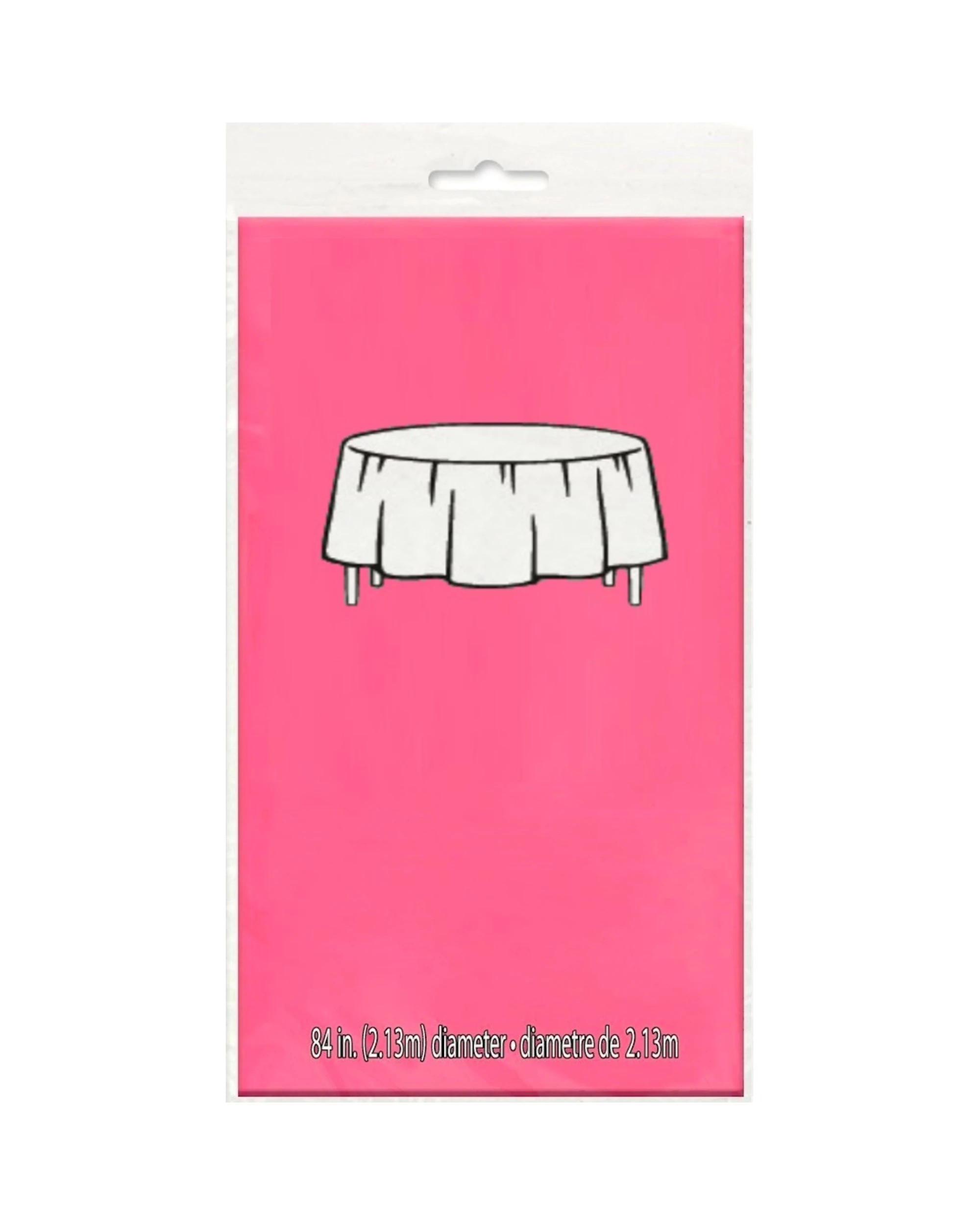 3 Unique Hot Pink Round Plastic Tablecloth - Hot Pink, 3 of 3
