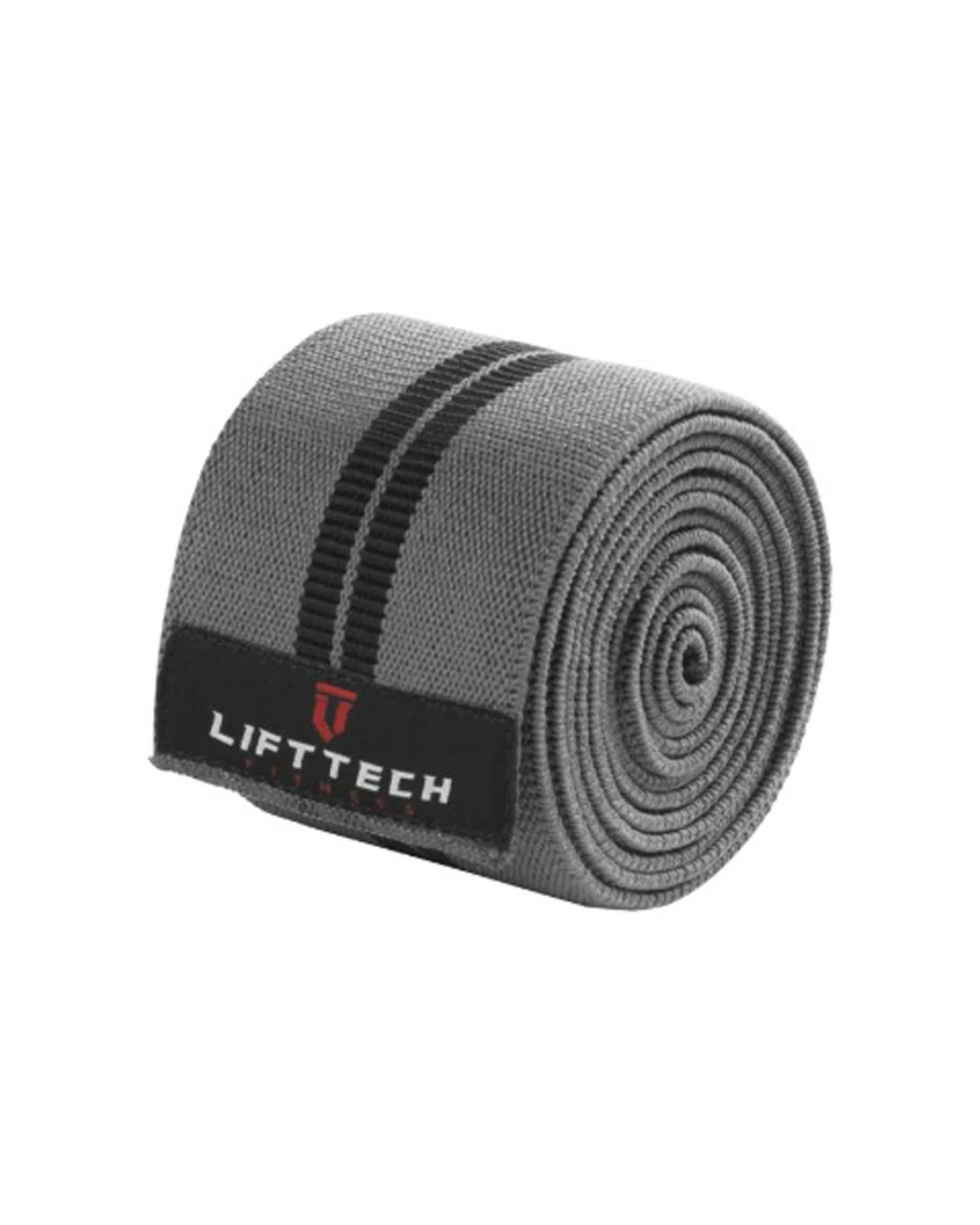 1 Lift-Tech Fitness 2pc Compression Knee Wrap Tension Support Strap 78 Inch - Grey, 1 of 2