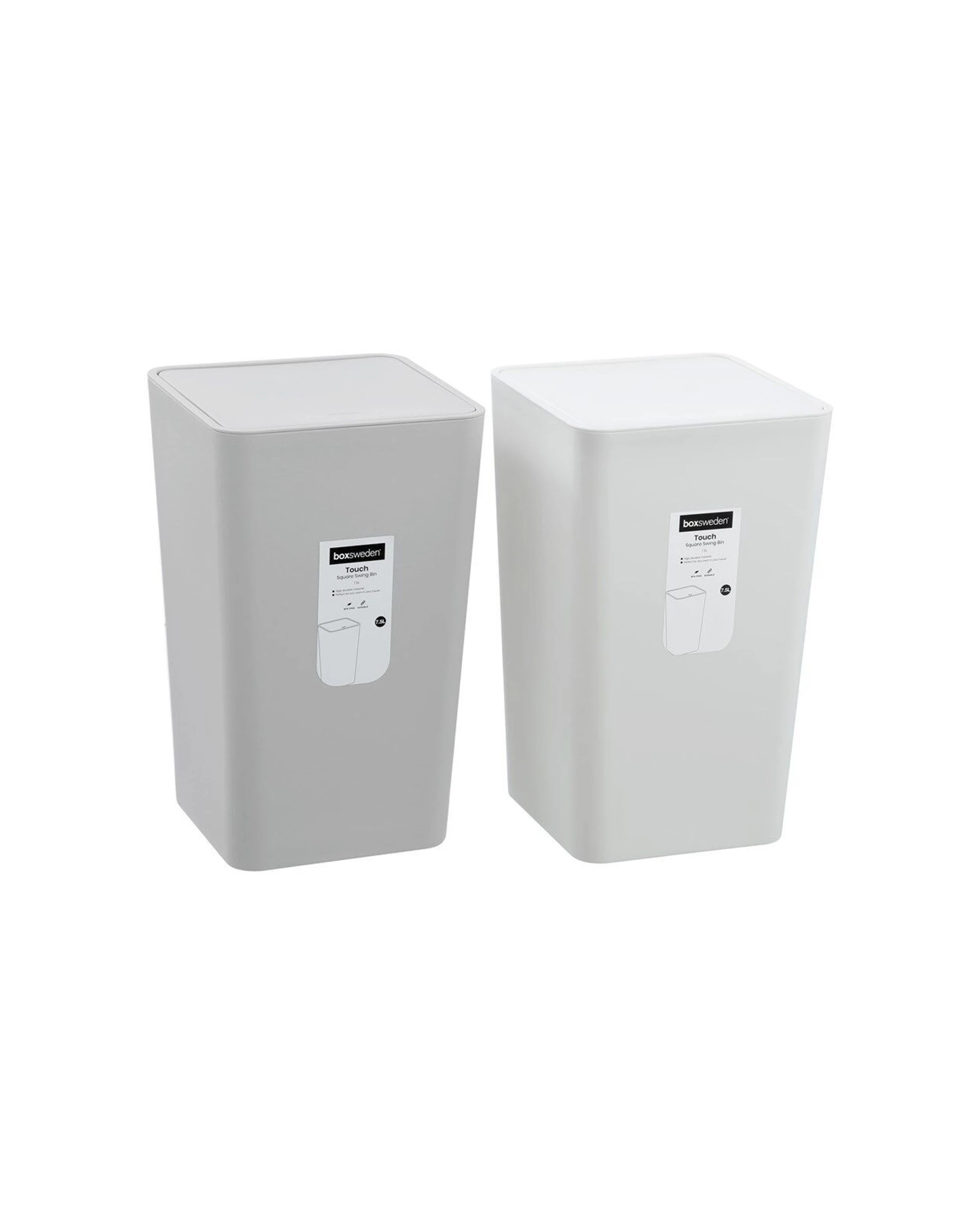2 Boxsweden 6PK Boxsweden Touch Swing Bin Square Durable 7.5L - Multi, 2 of 7