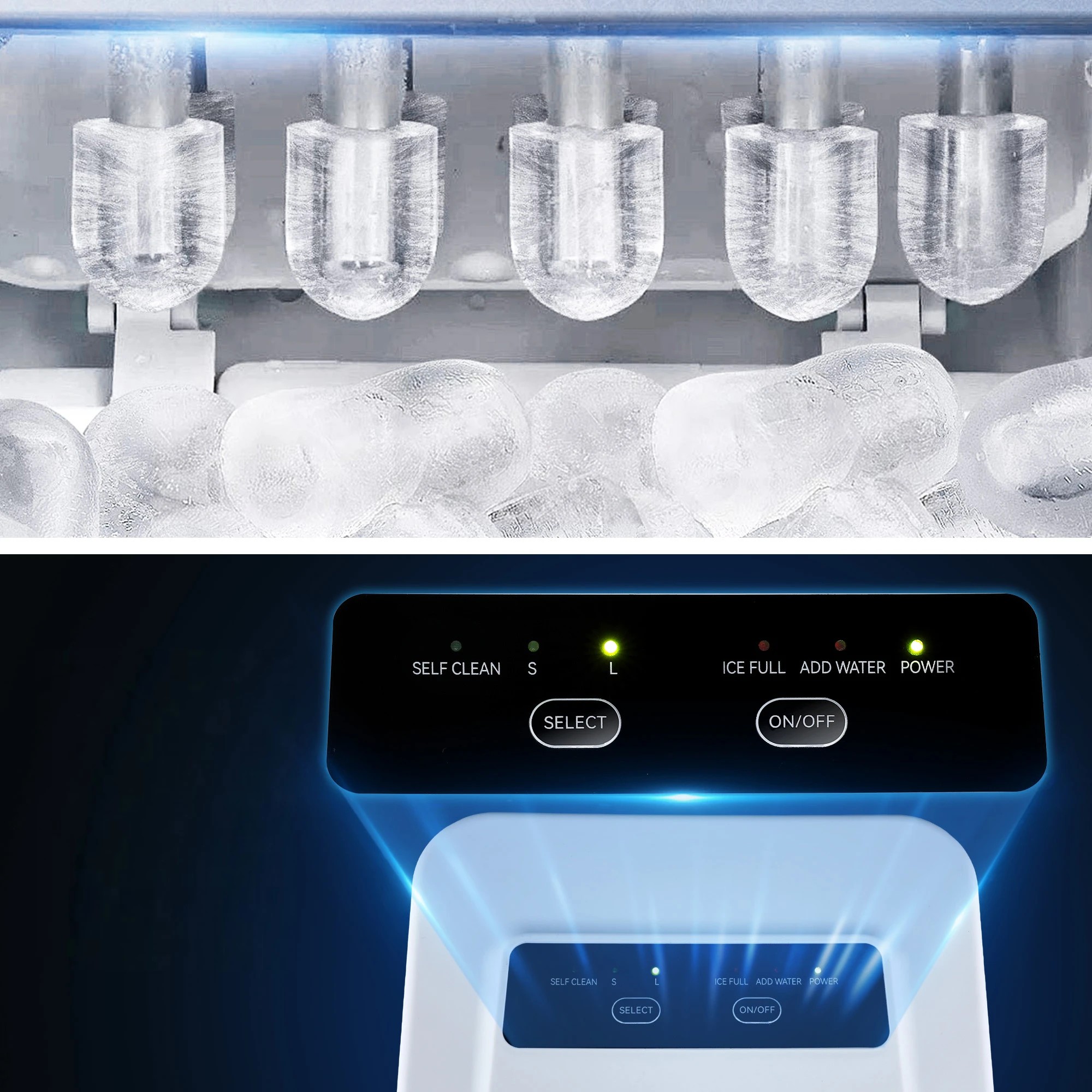 8 Devanti  Ice Maker Machine Portable Countertop w/Self Cleaning - White, 8 of 10