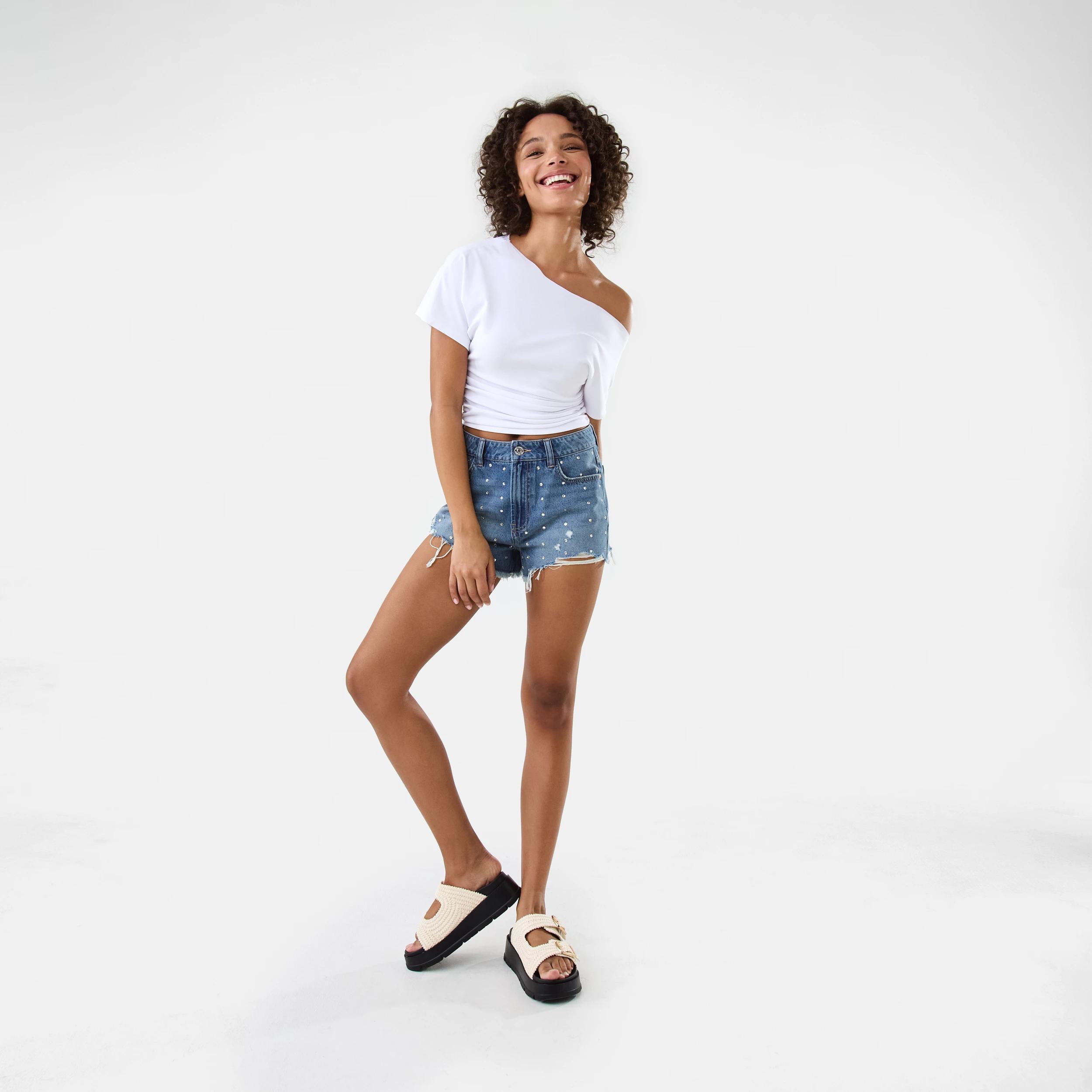 2 Off Shoulder Jersey T-shirt White, 2 of 10