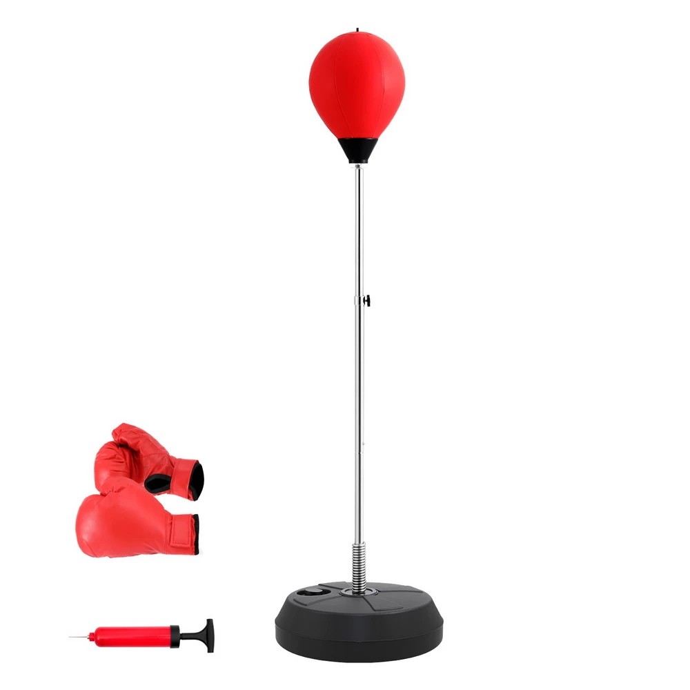 1 Everfit Adult Punching Bag Stand 150cm Adju Freestanding with Gloves and Pump - Red, 1 of 6