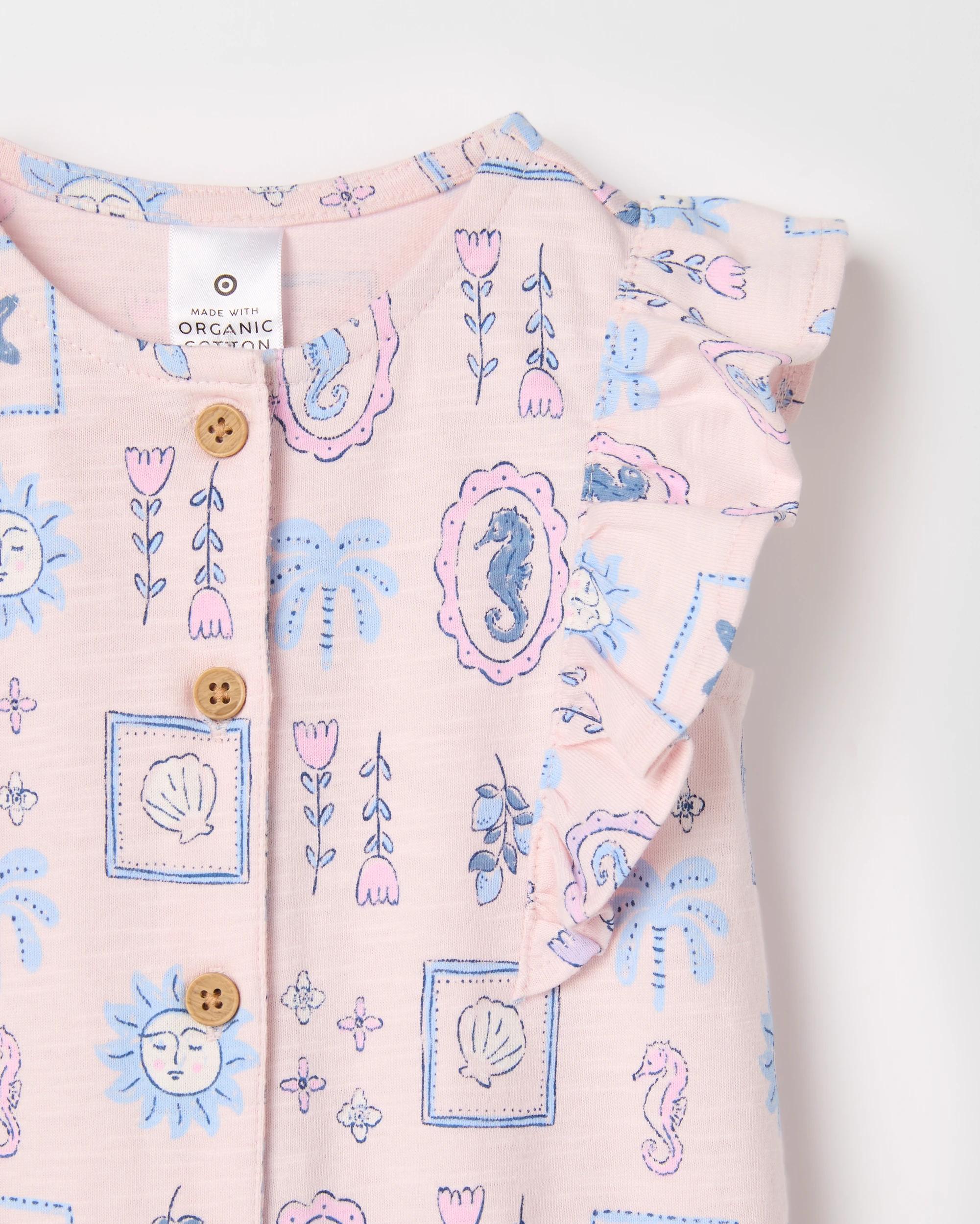 5 Target Baby Baby Girls Organic Cotton Jersey Print Jumpsuit PINK, 5 of 5