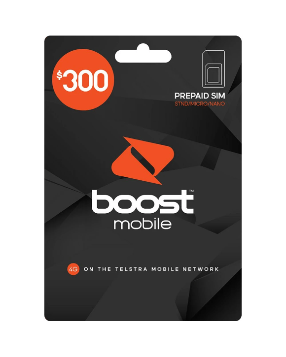 Boost $300 Prepaid SIM Card Black