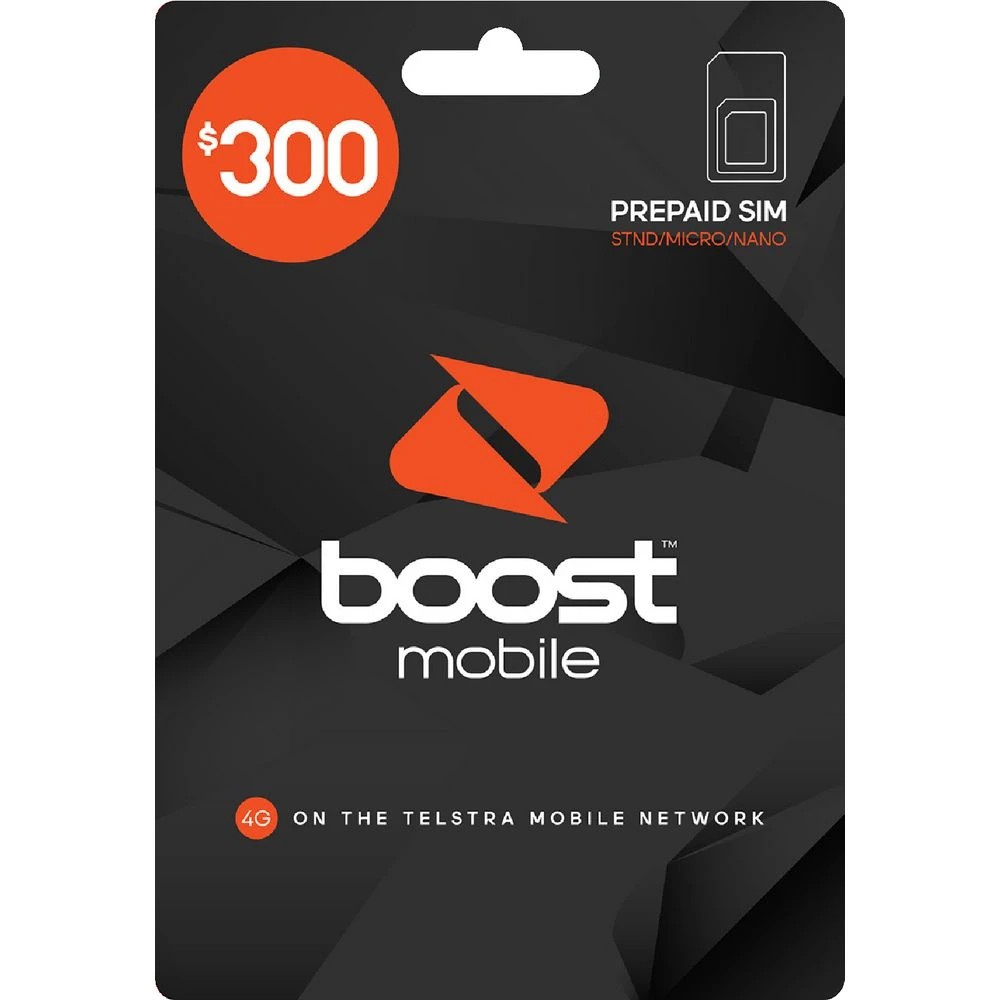 1 Boost $300 Prepaid SIM Card Black, 1 of 1