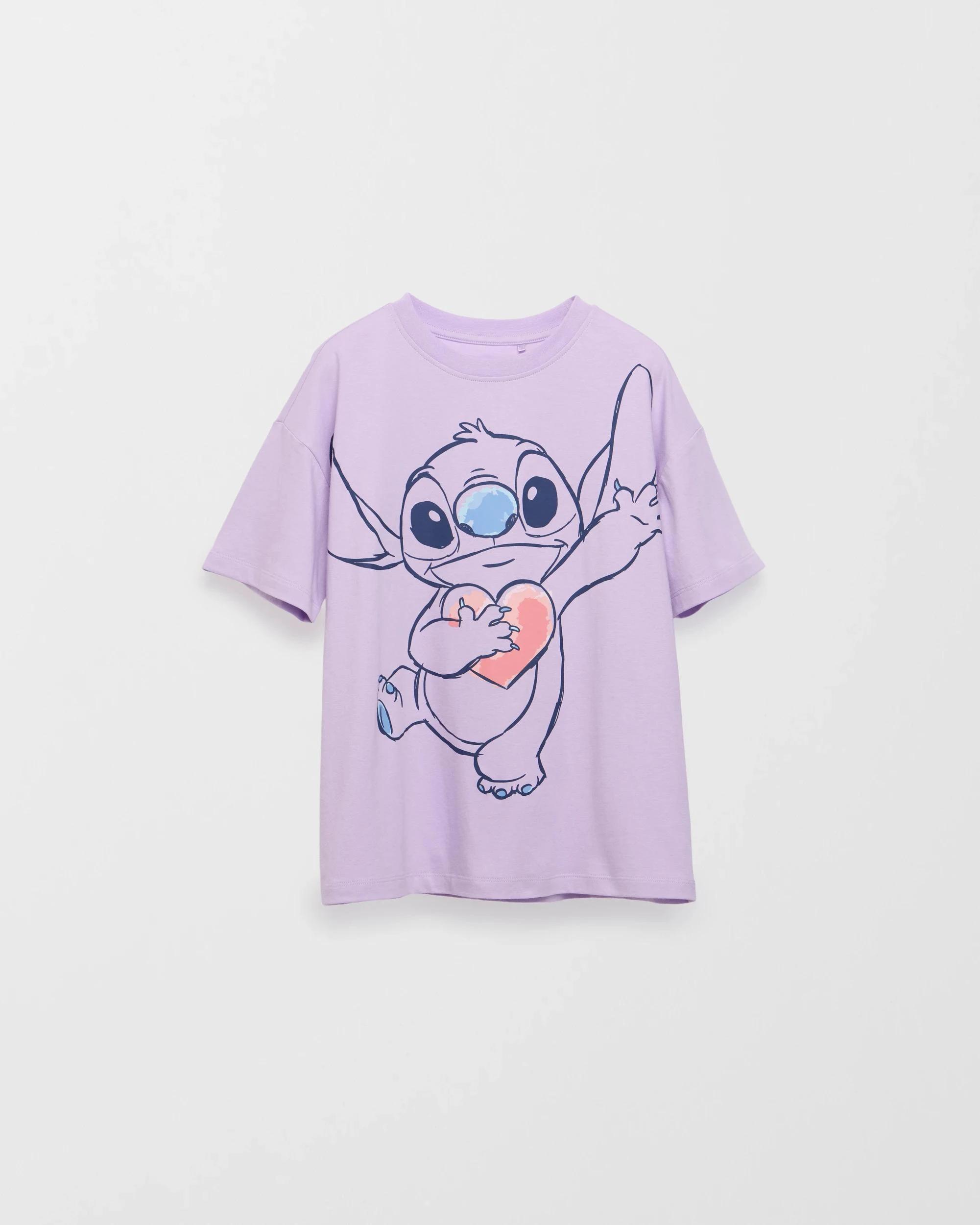 1 Disney Stitch Australian Cotton T-Shirt STITCH LILAC, 1 of 3
